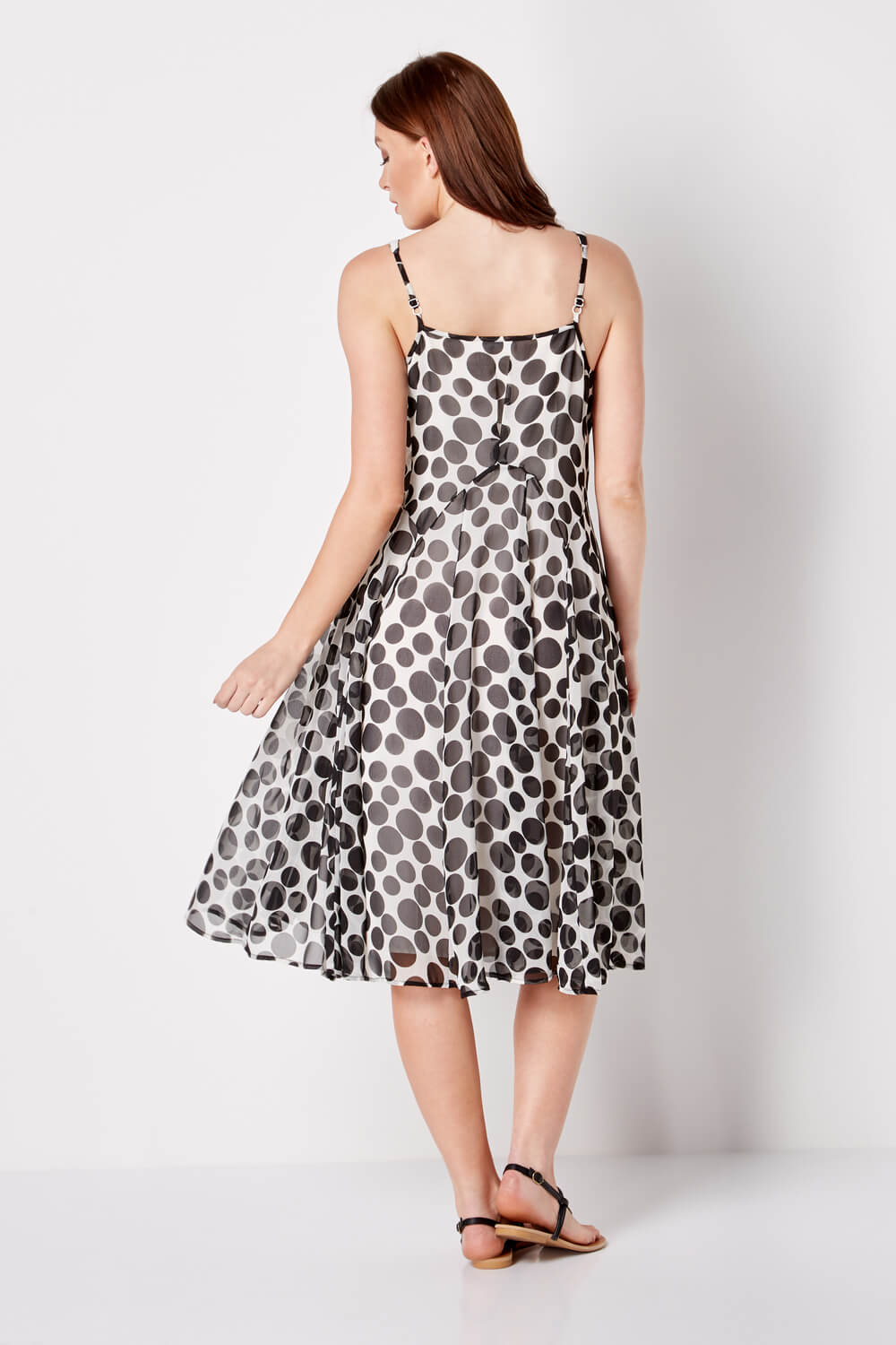 Ivory  Spot Print Fit and Flare Dress, Image 2 of 4