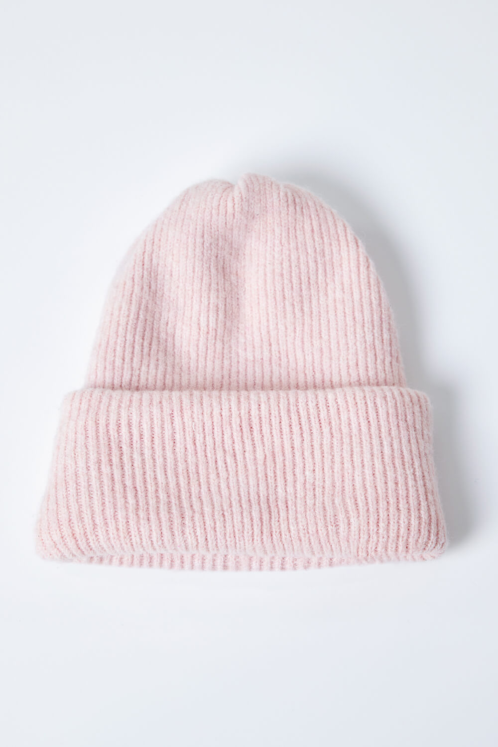 Light Pink Soft Ribbed Stretch Knit Hat, Image 5 of 5