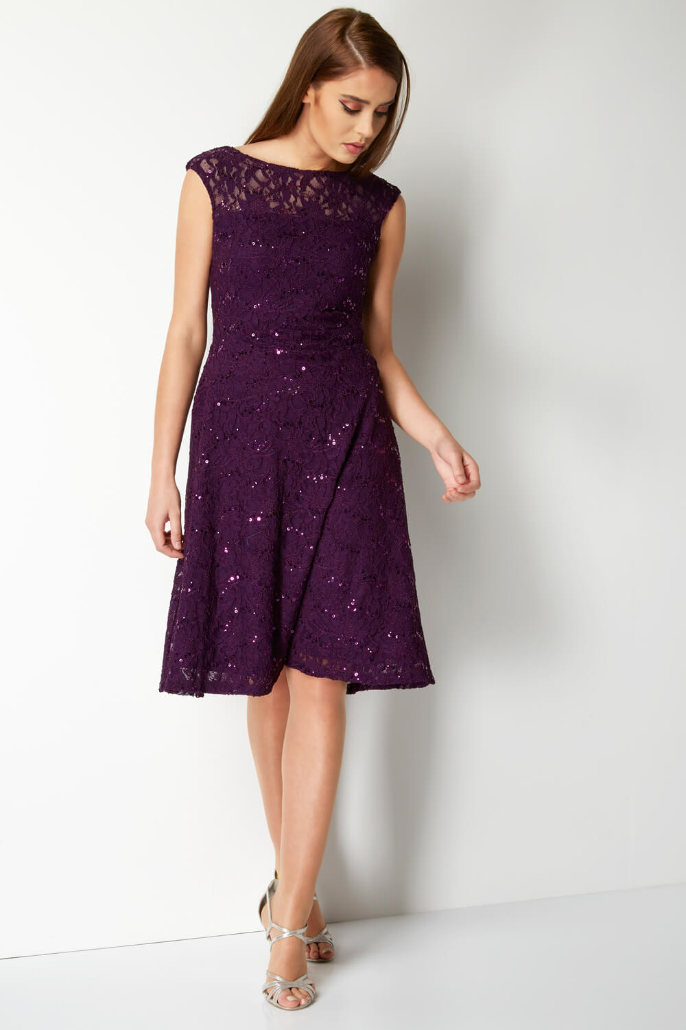 Purple lace hot sale dress uk