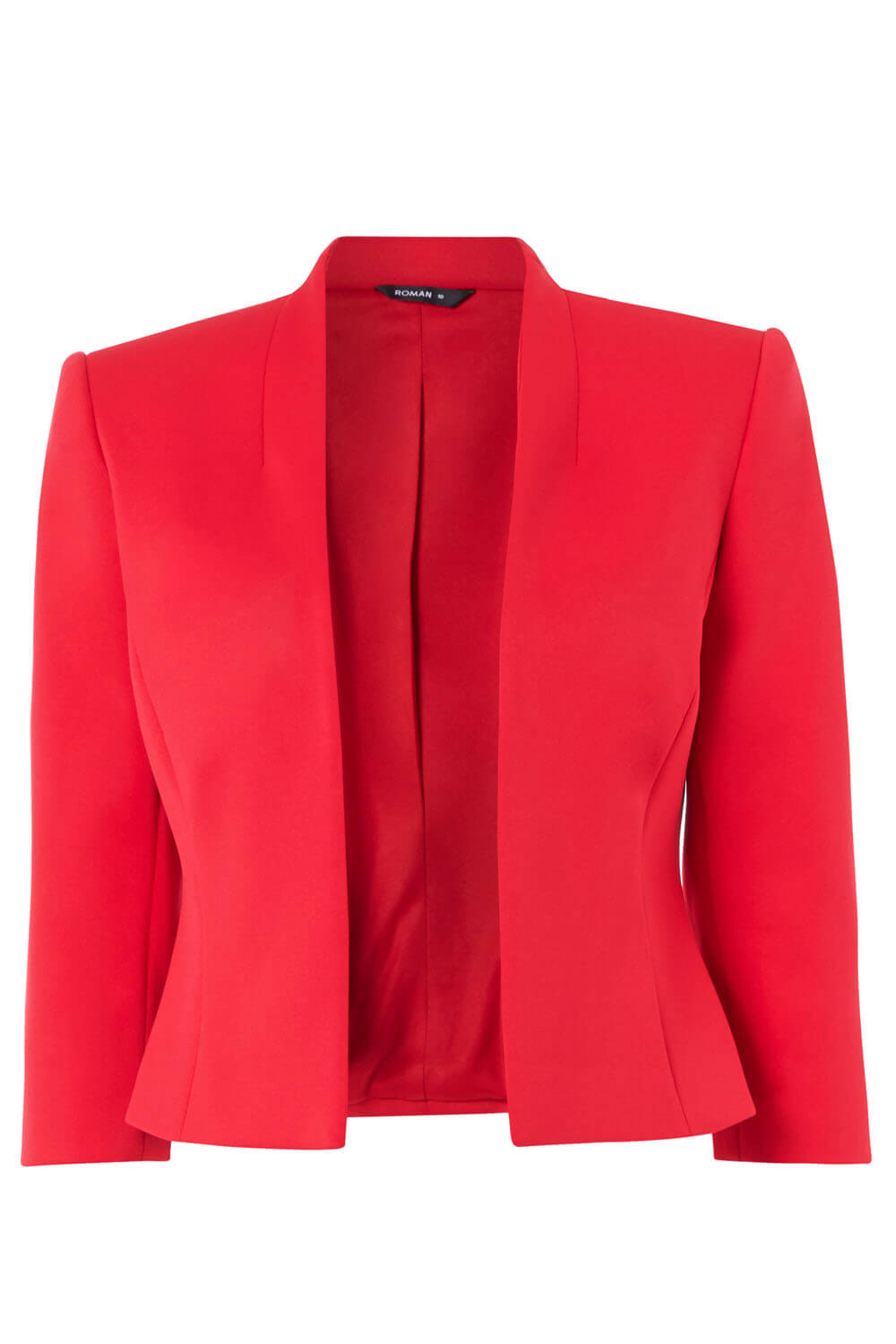 3/4 Sleeve Scuba Jacket in Red - Roman Originals UK