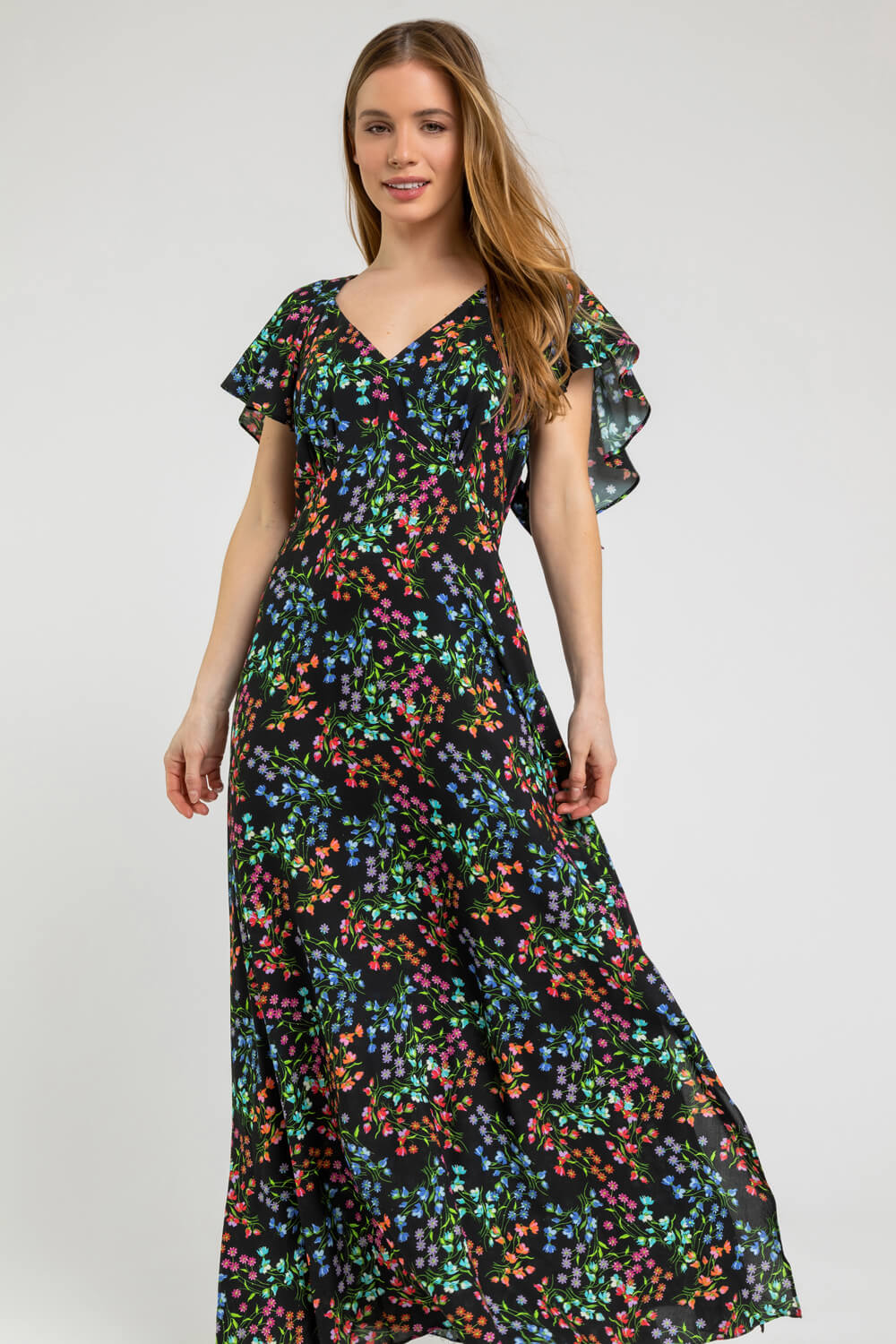 Petite Ditsy Floral Print Maxi Dress