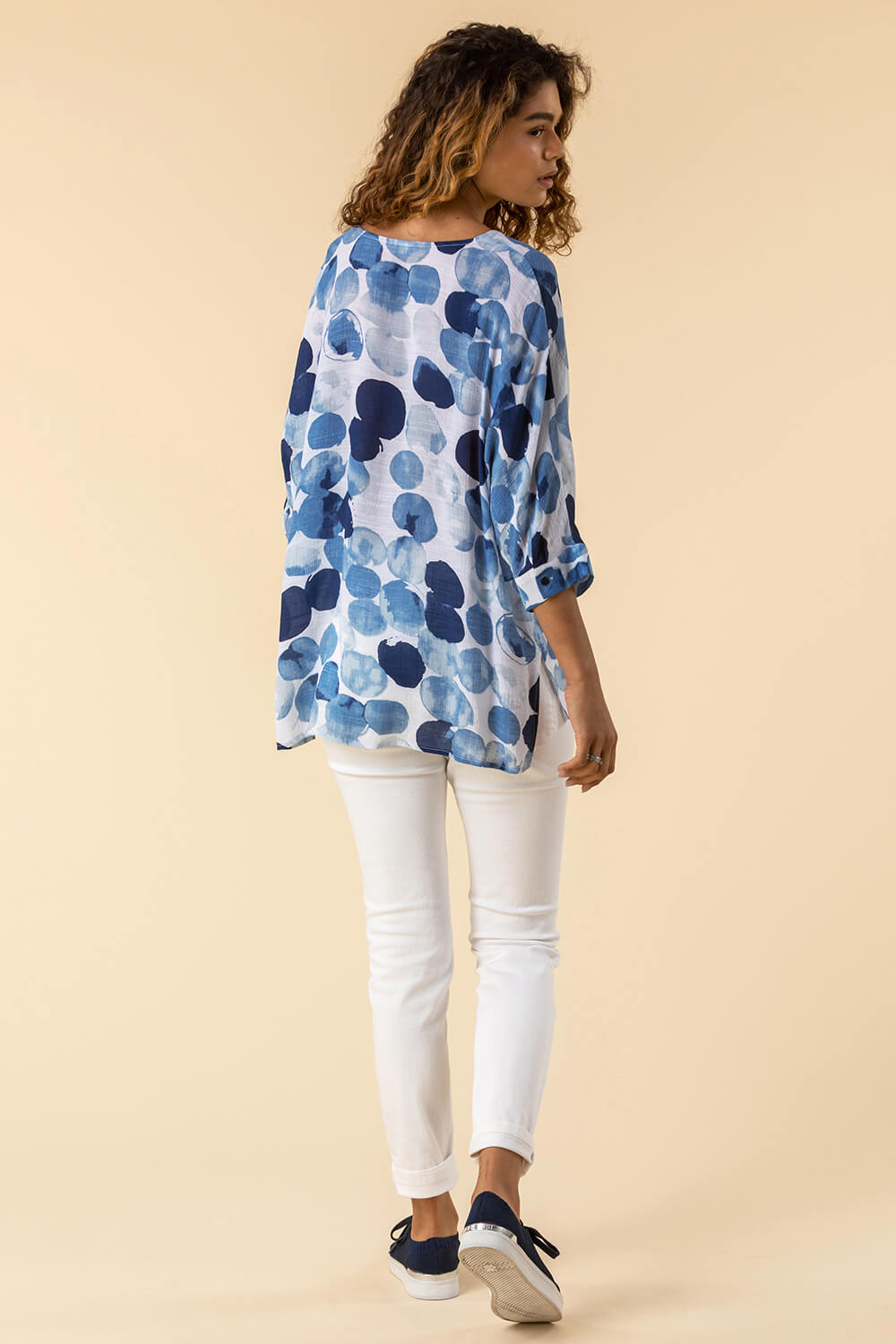 Blue Abstract Spot Print Shirt, Image 2 of 4