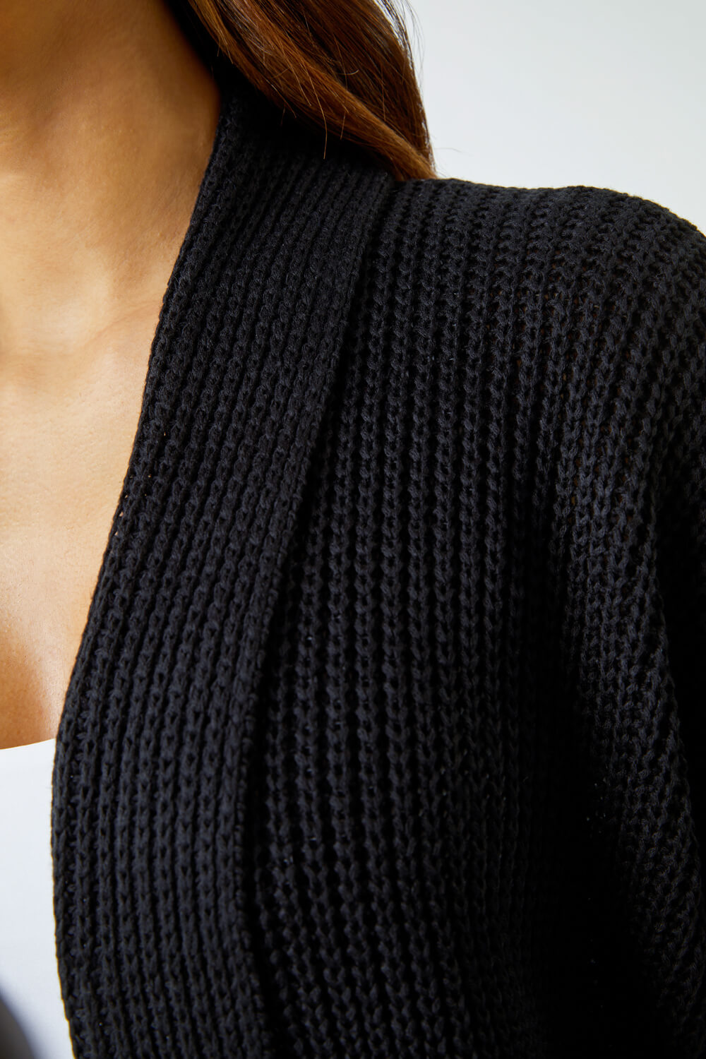 Black Relaxed Knitted Shrug, Image 5 of 5