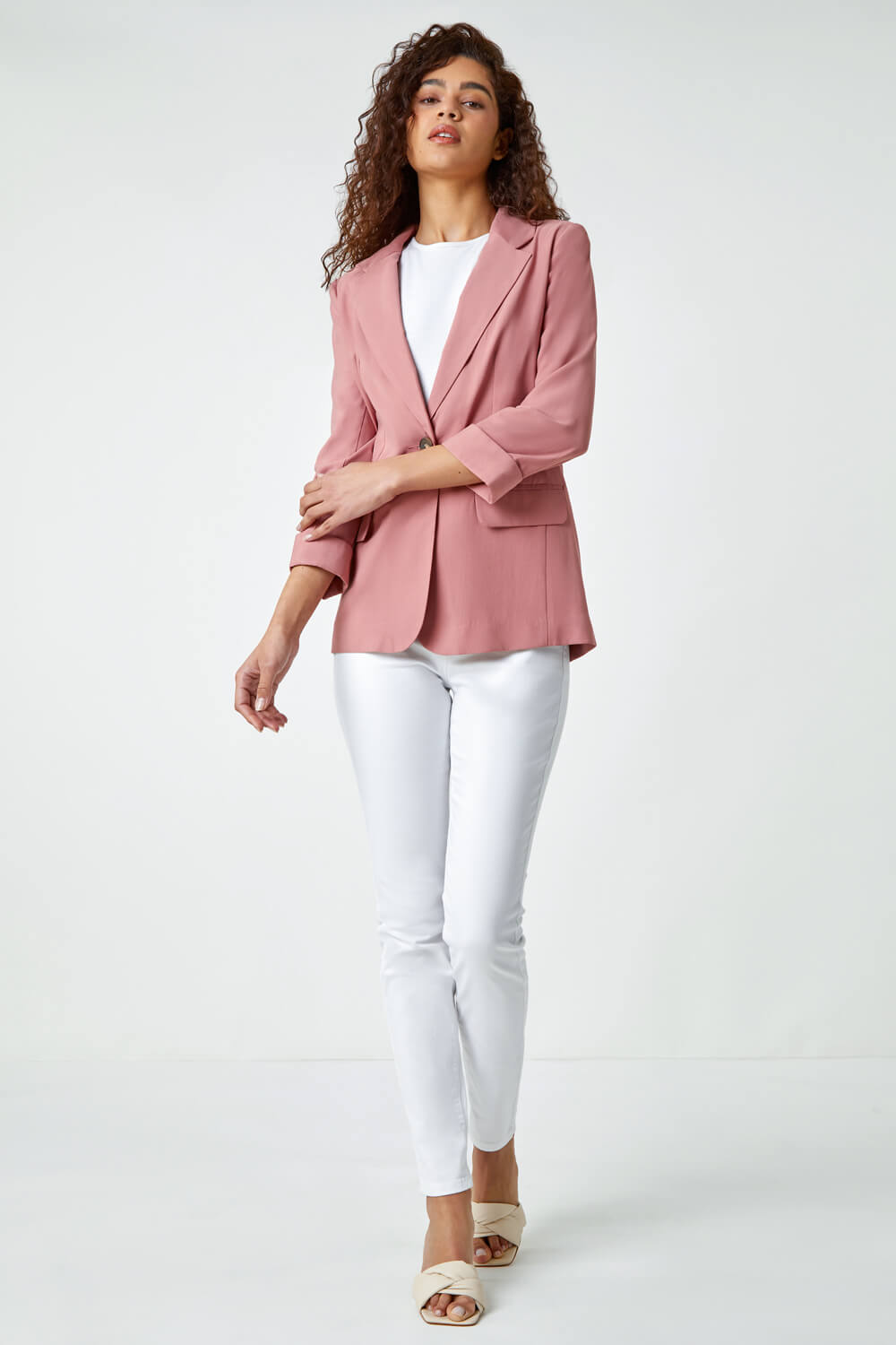 Rose Single Breasted Button Blazer, Image 2 of 5
