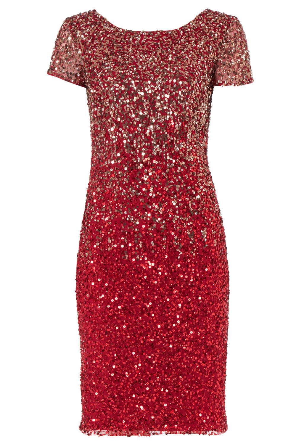 Wine Ombre Sequin Shift Dress, Image 6 of 6