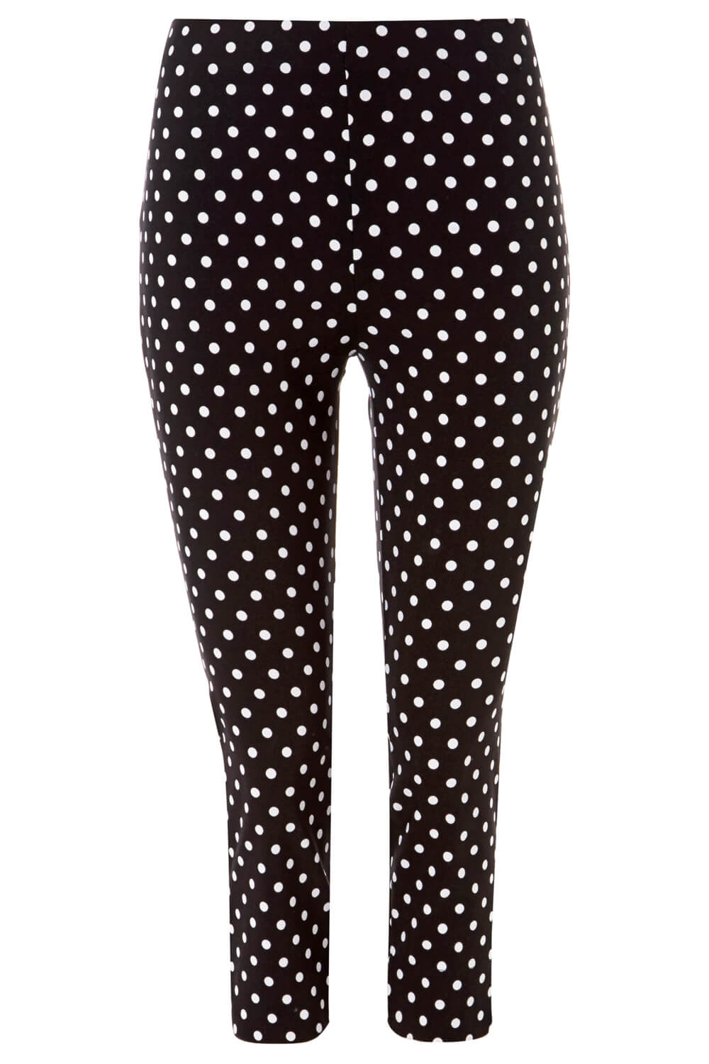 Black Spot Cropped Stretch Trousers, Image 5 of 5