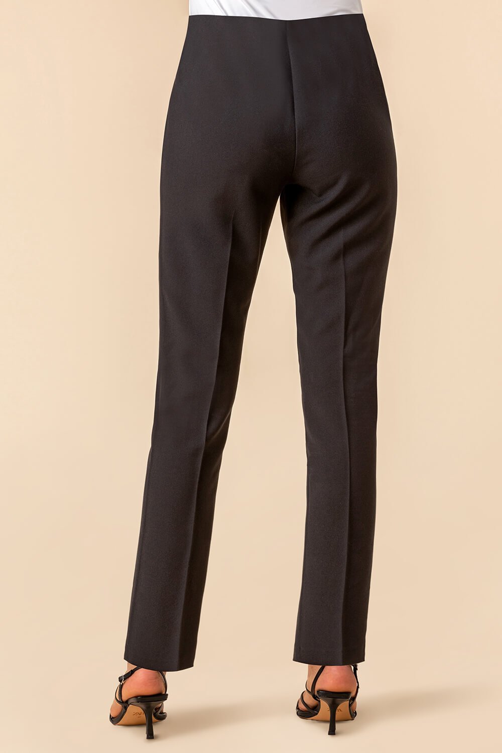 Black Soft Jersey Stretch Seam Detail Trouser, Image 2 of 4