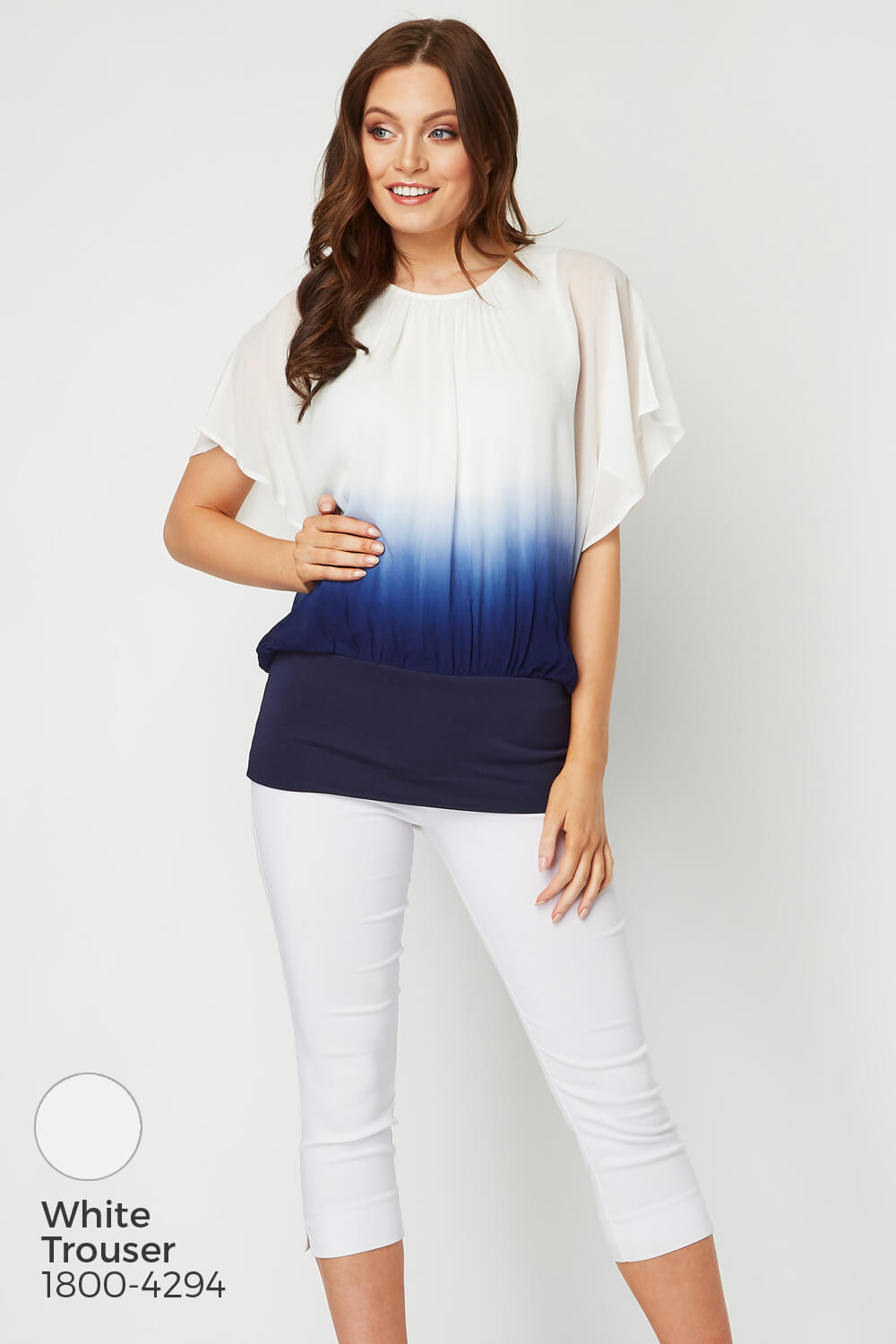 Navy  Ombre Batwing Top, Image 6 of 8