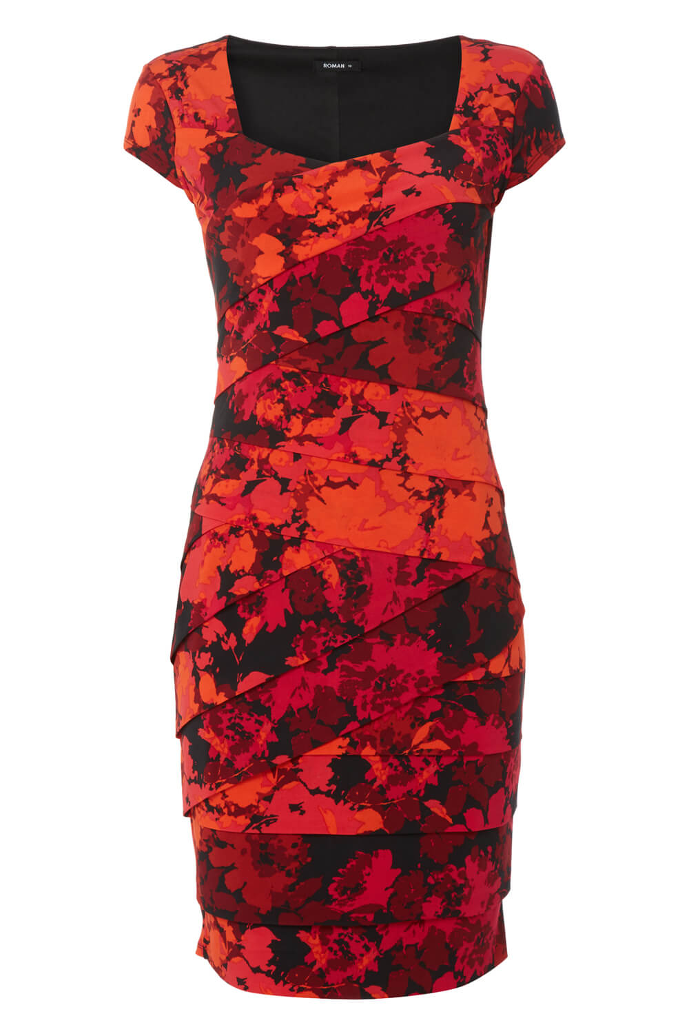 Red Abstract Pleat Dress, Image 5 of 5