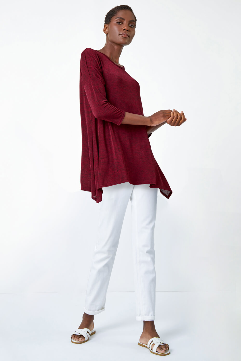 Red Marl Soft Stretch Top, Image 2 of 5