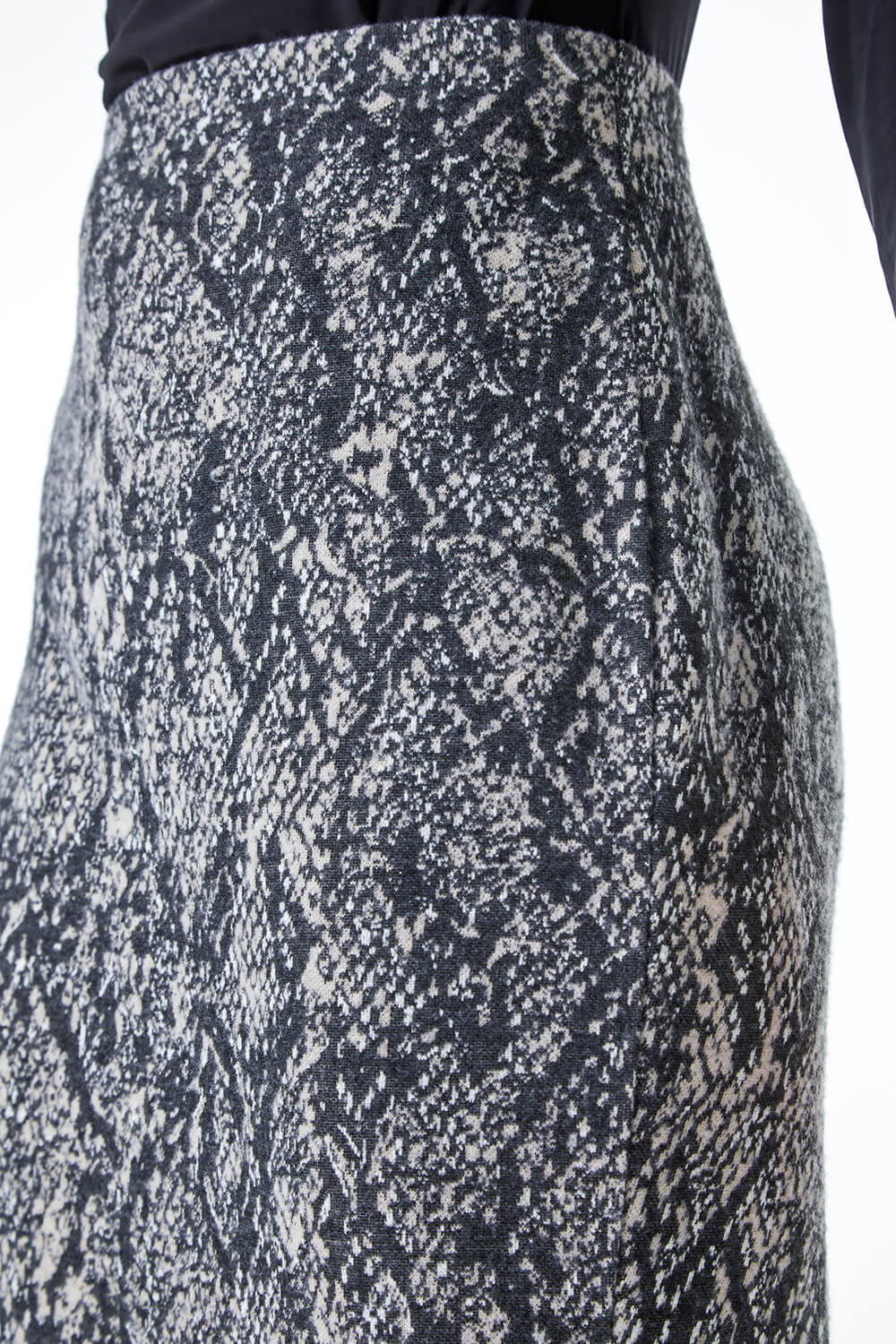 Natural  Animal Print Jacquard Skirt , Image 3 of 5