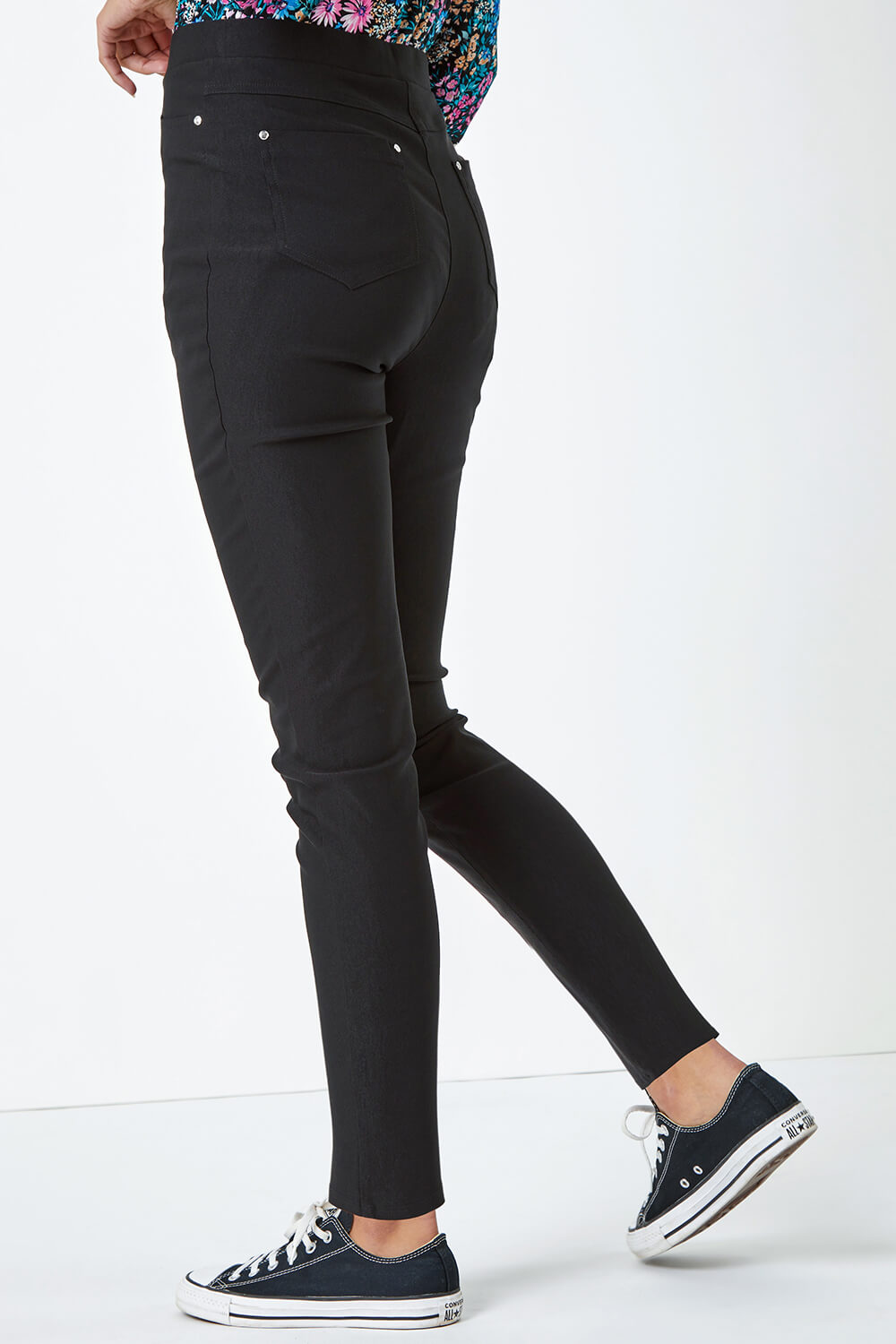 Black Stretch Jean Trouser, Image 3 of 5