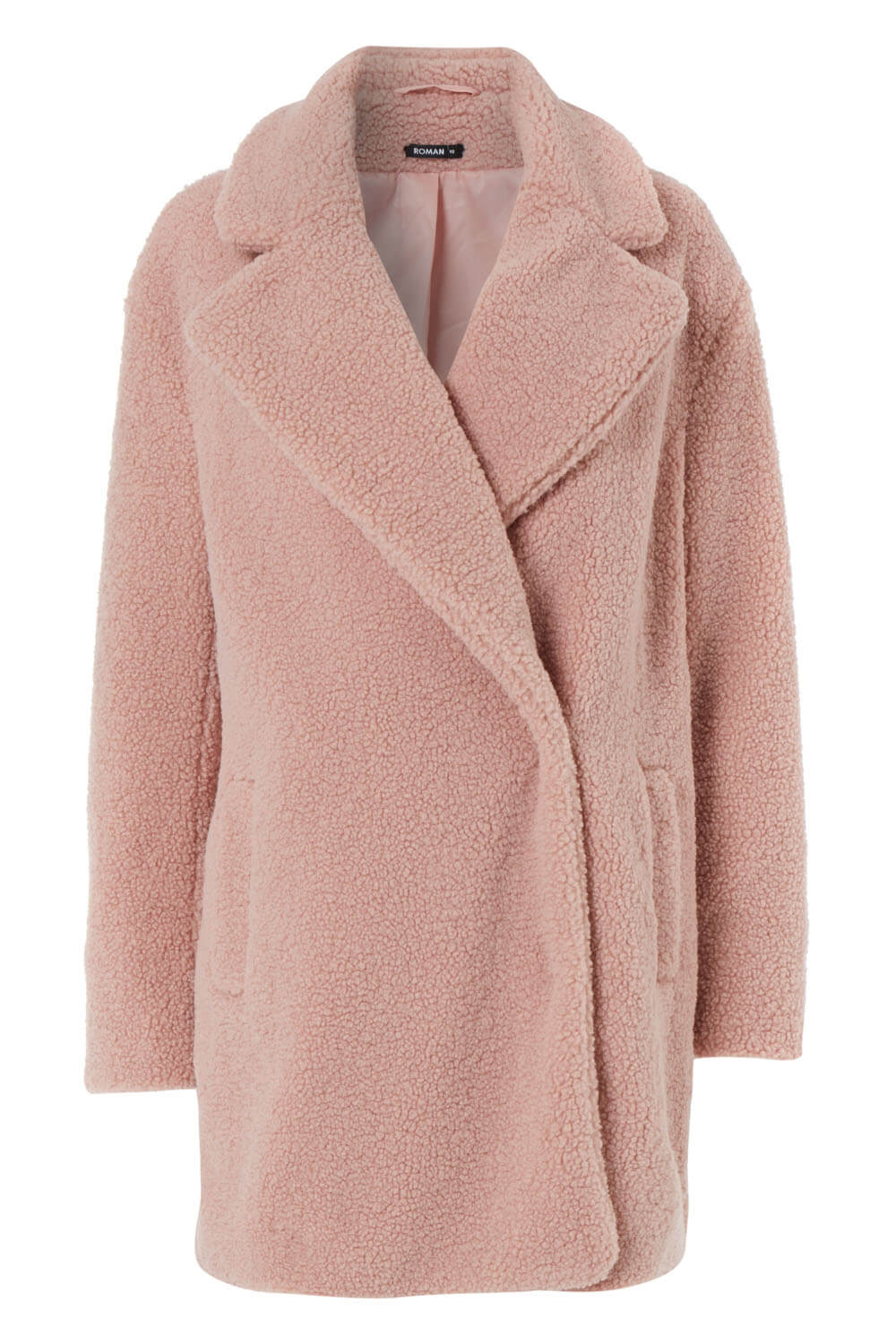 short pink teddy coat