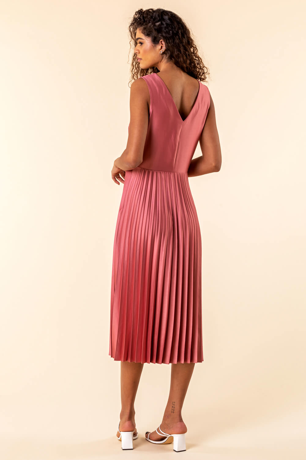 Rose Pleated Midi Wrap Dress, Image 2 of 4