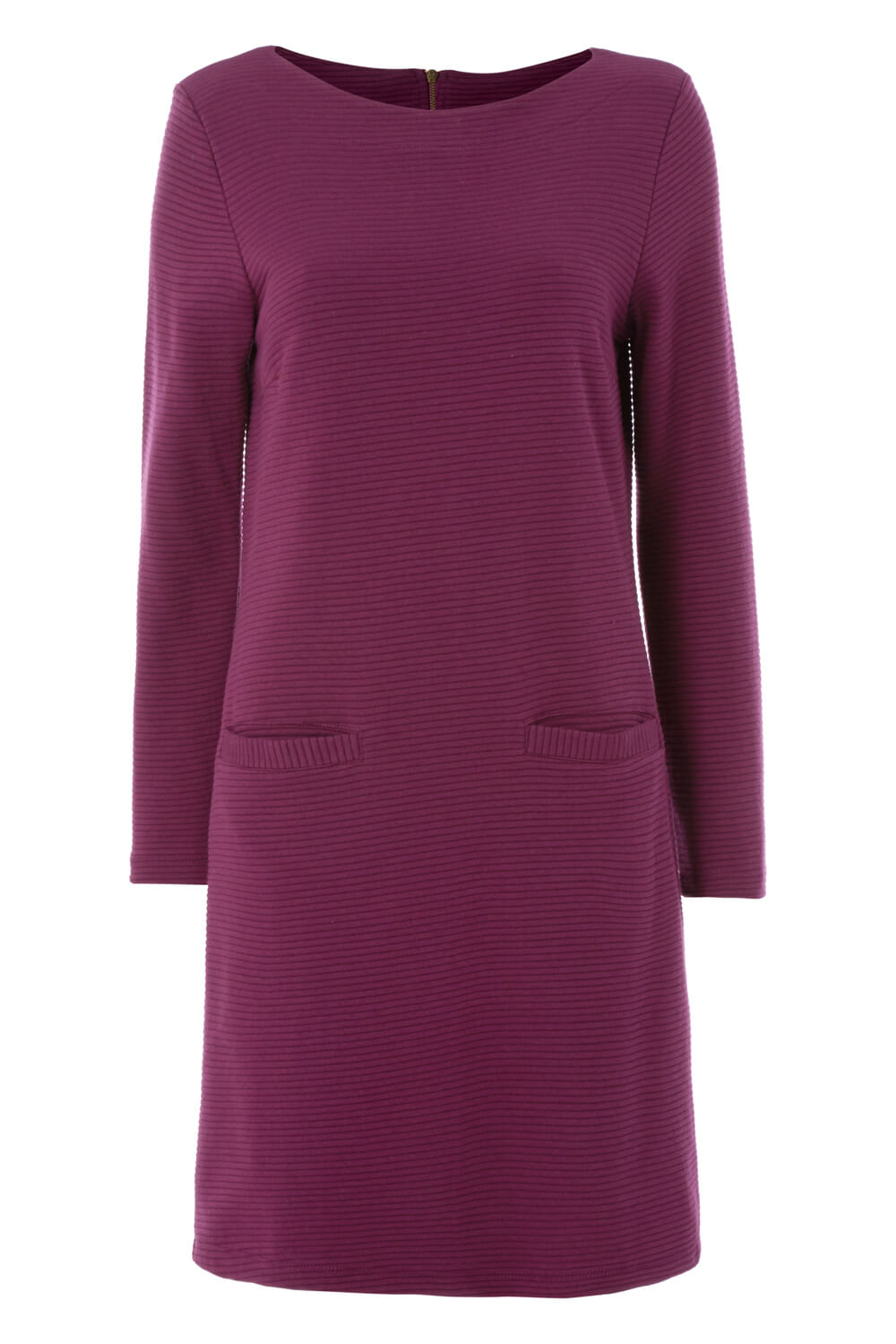 Purple Ribbed Shift Dress, Image 5 of 5