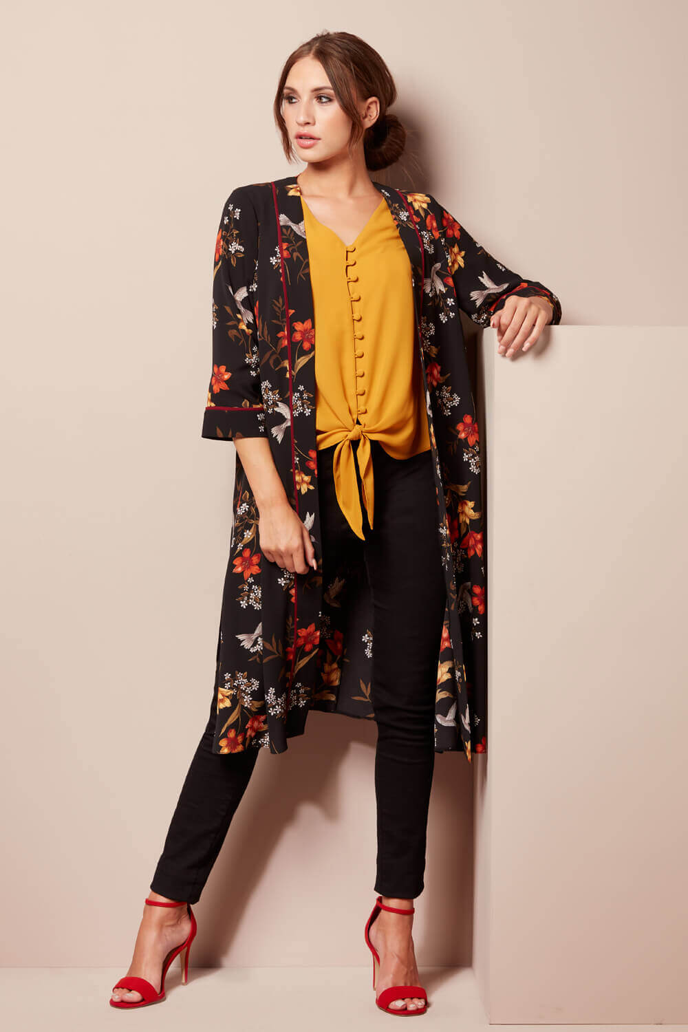 Floral Longline Jacket Kimono
