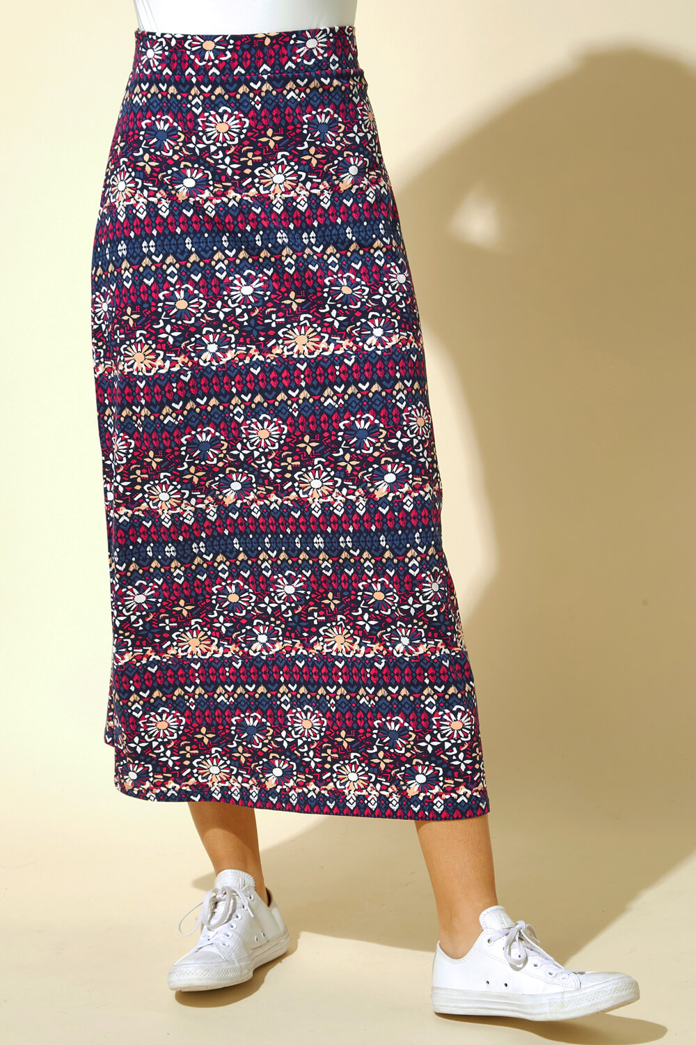 Floral Printed Longline Skirt
