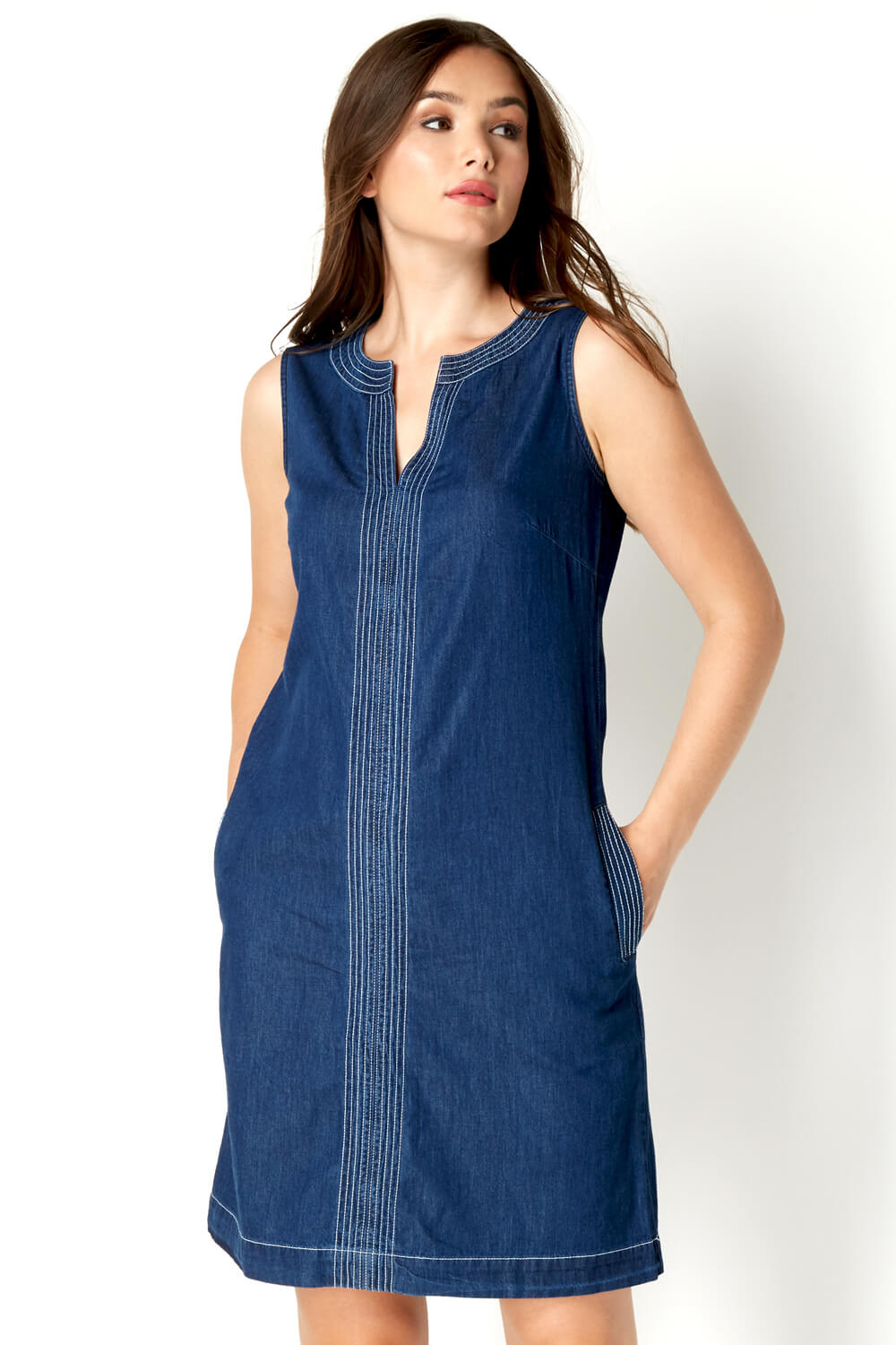 Denim Shift Dress In Blue Roman Originals UK