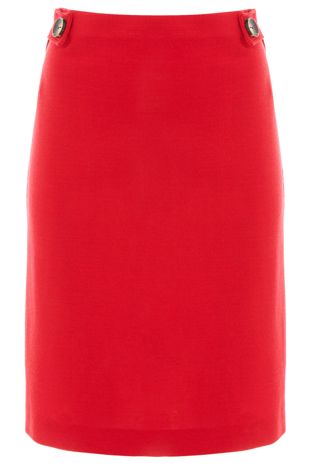 Red Button Detail Ponte Skirt, Image 4 of 4