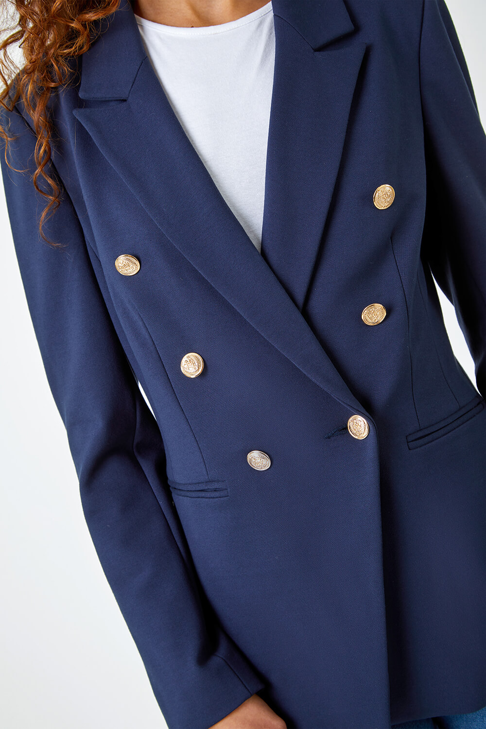 Double Breasted Smart Blazer In Navy Roman Originals Uk