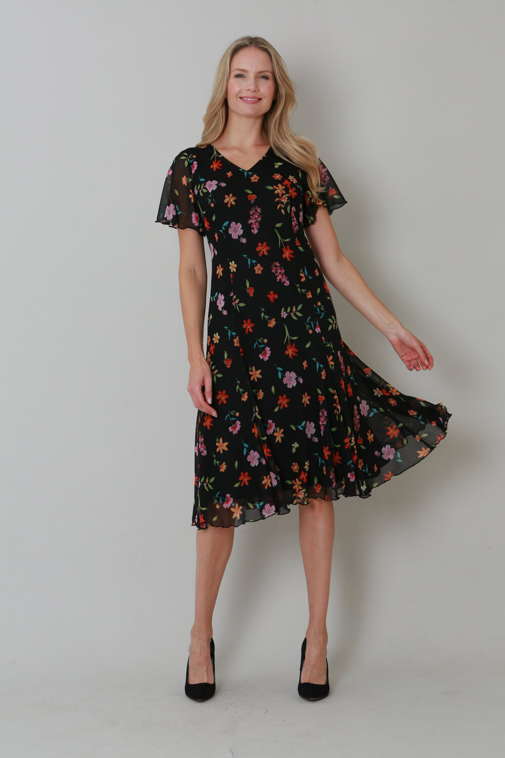 ORANGE Julianna Ditsy Floral Print Dress, Image 4 of 4