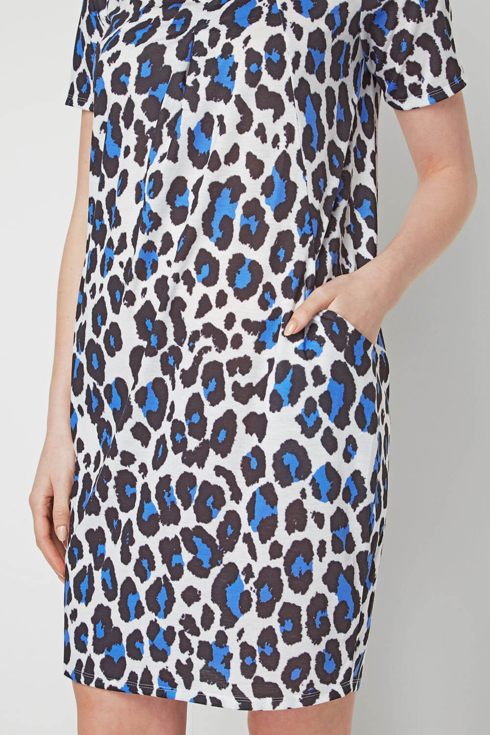 Blue Animal Print Slouch Dress , Image 4 of 5