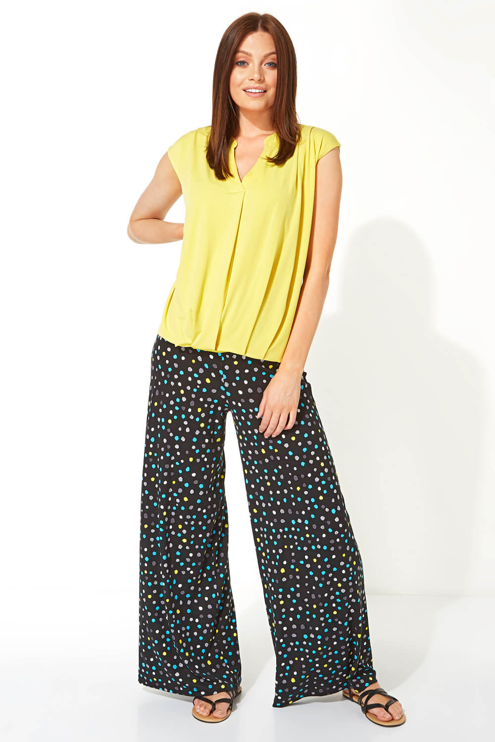 Lime Cocoon Bubble Hem Top, Image 2 of 5