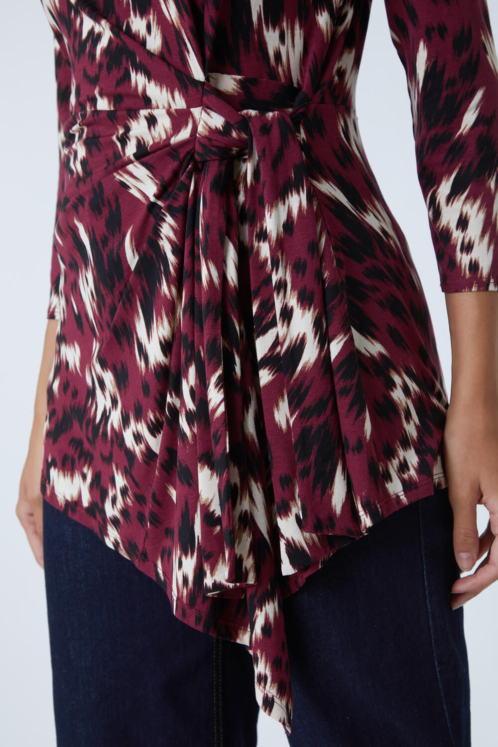 Port Abstract Print Side Twist Stretch Top , Image 5 of 5