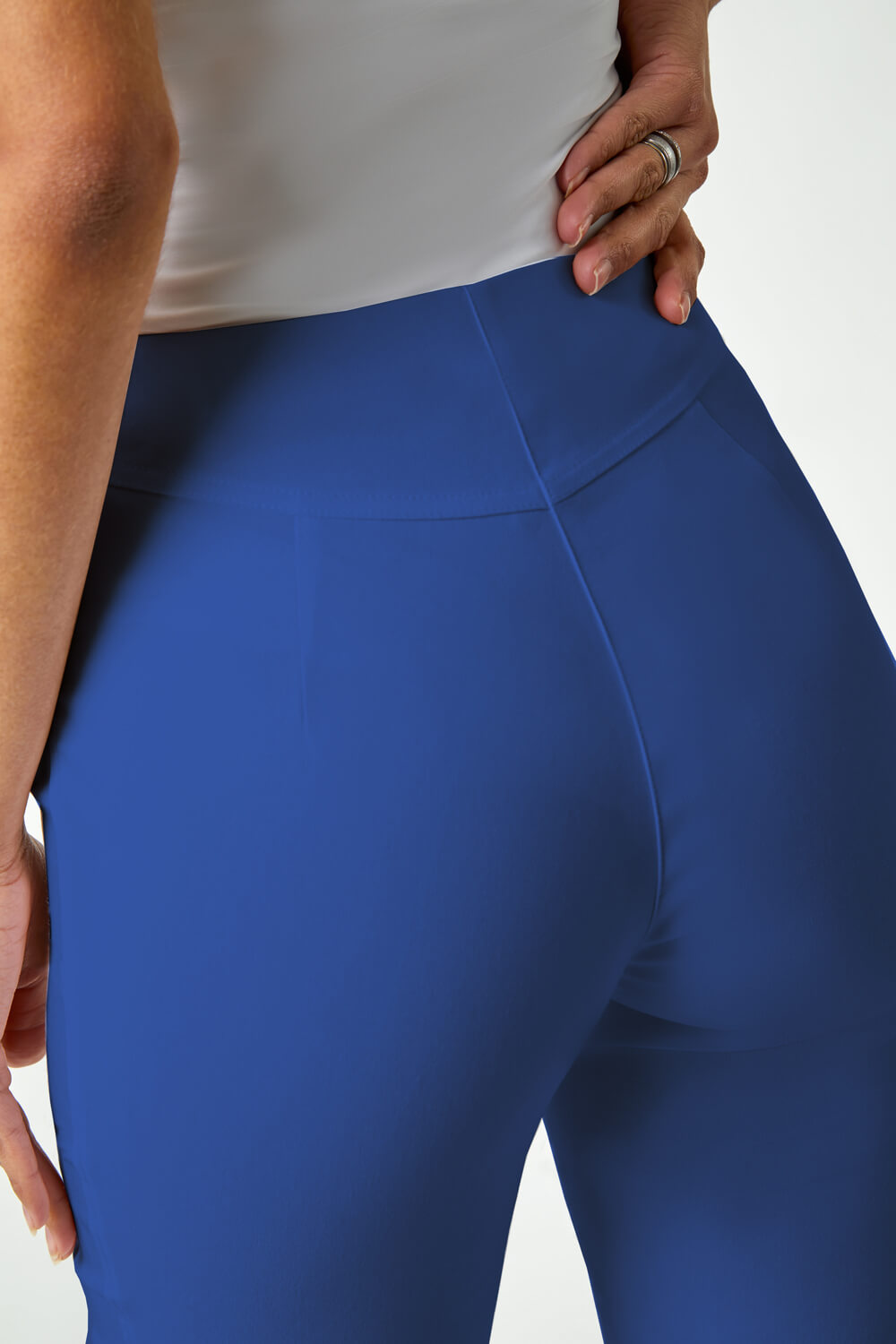 Royal Blue Knee Length Stretch Shorts, Image 5 of 6