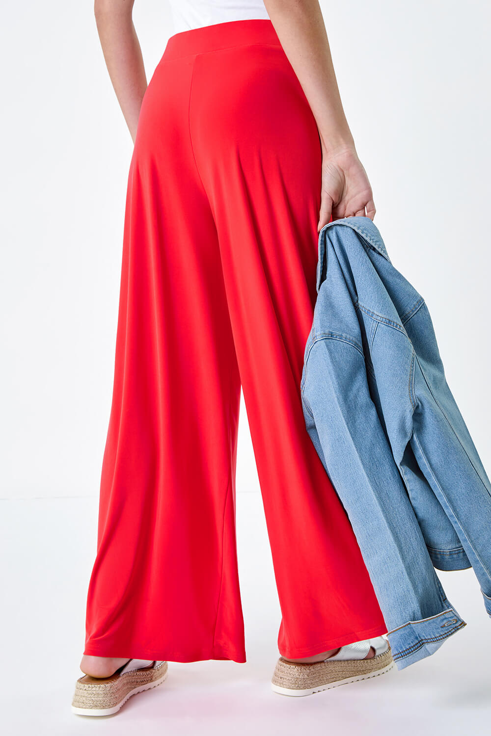ORANGE Wide Leg Stretch Trousers, Image 3 of 5