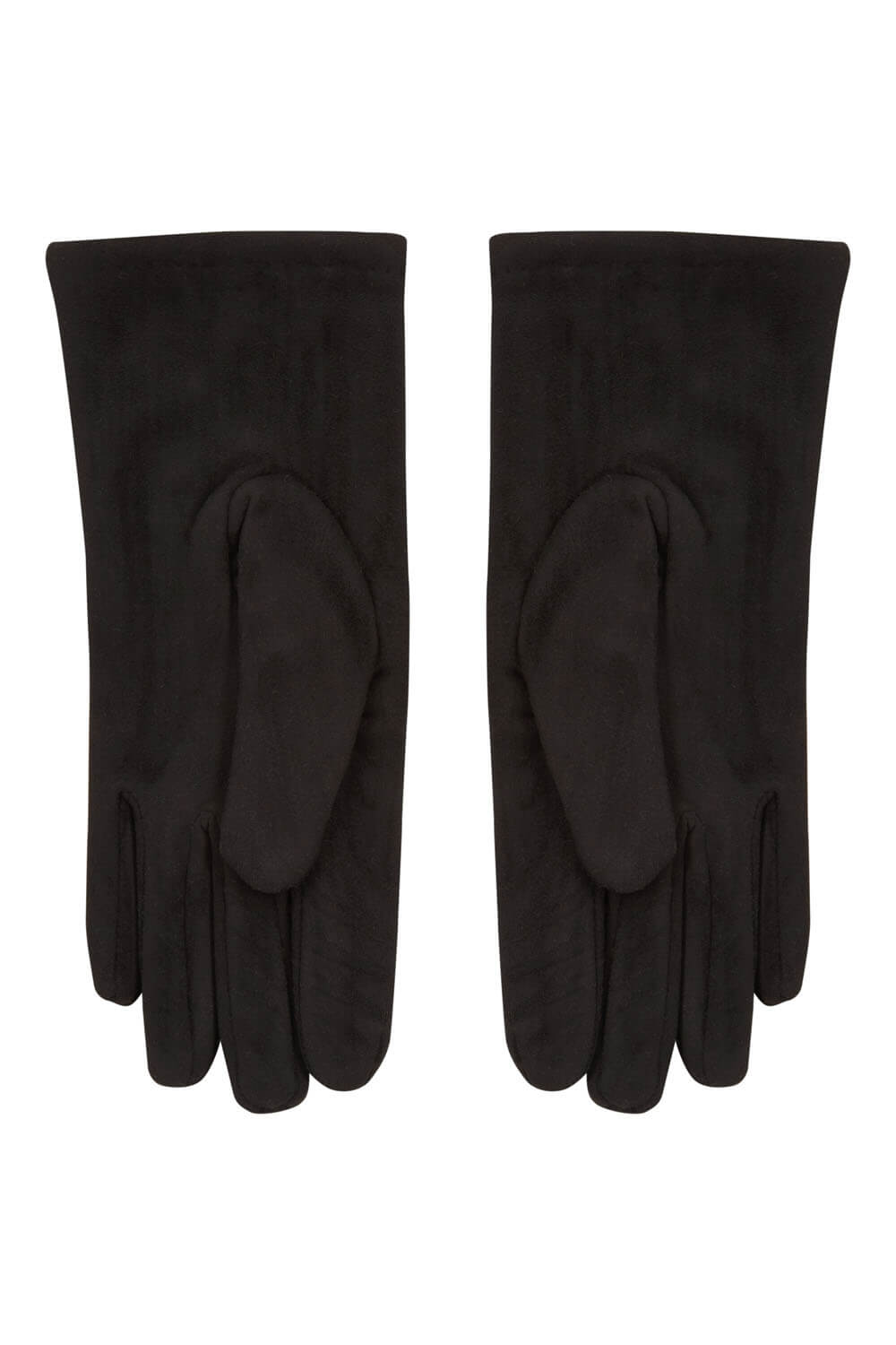 Black Suedette Diamante Gloves, Image 3 of 4