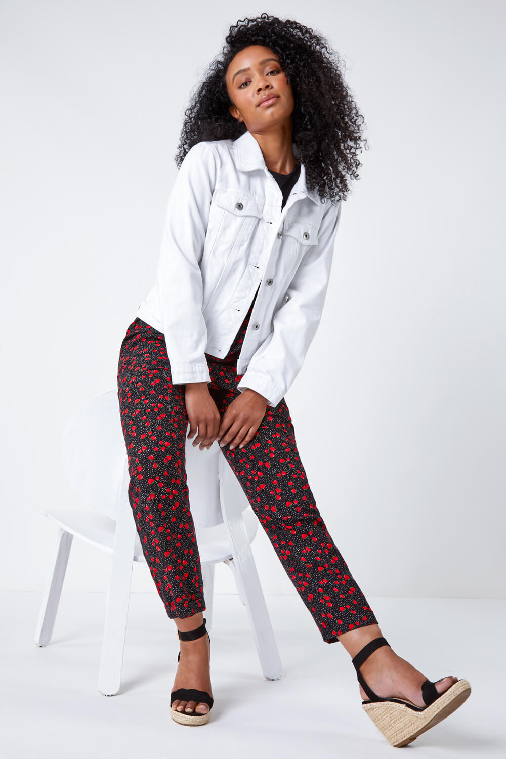 Petite Strawberry Tapered Stretch Trousers
