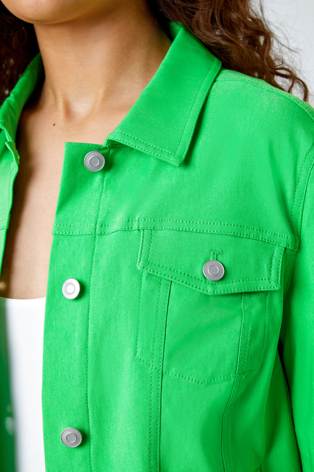 Green Stretch Pocket Detail Jacket, Image 5 of 5