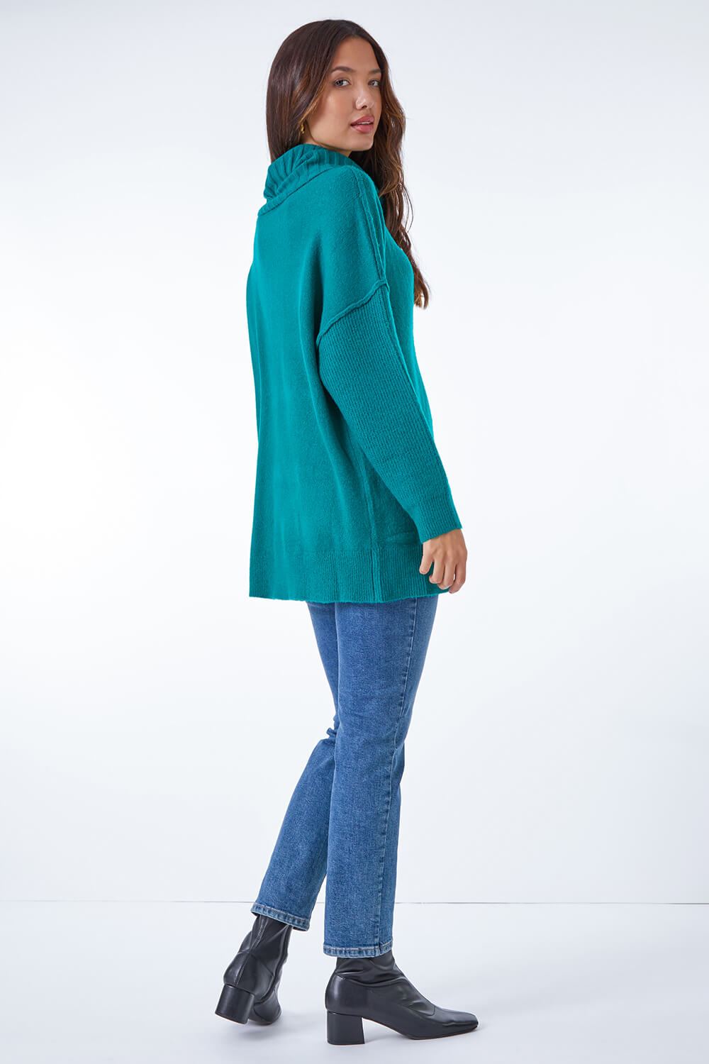 Jade Relaxed Roll Neck Jumper , Image 4 of 5