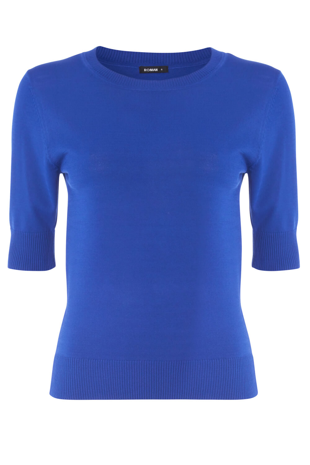 Royal Blue Crew Neck Short Sleeve Jumper, Image 5 of 5