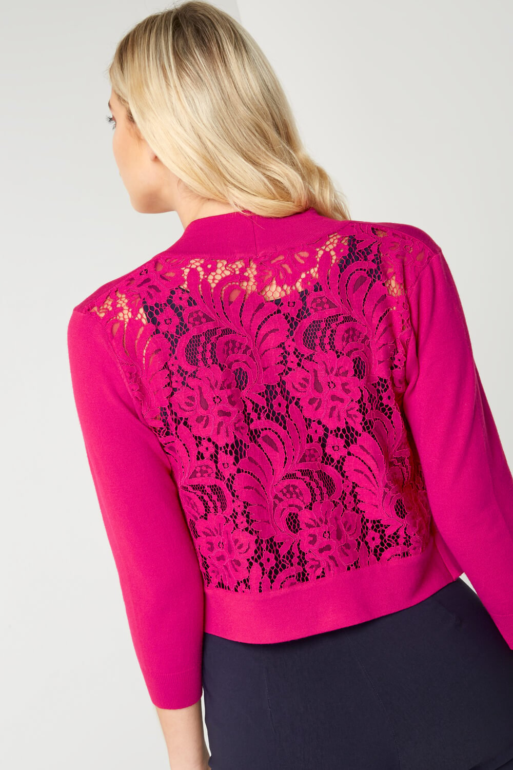 ORCHID Lace Back Shrug, Image 3 of 4