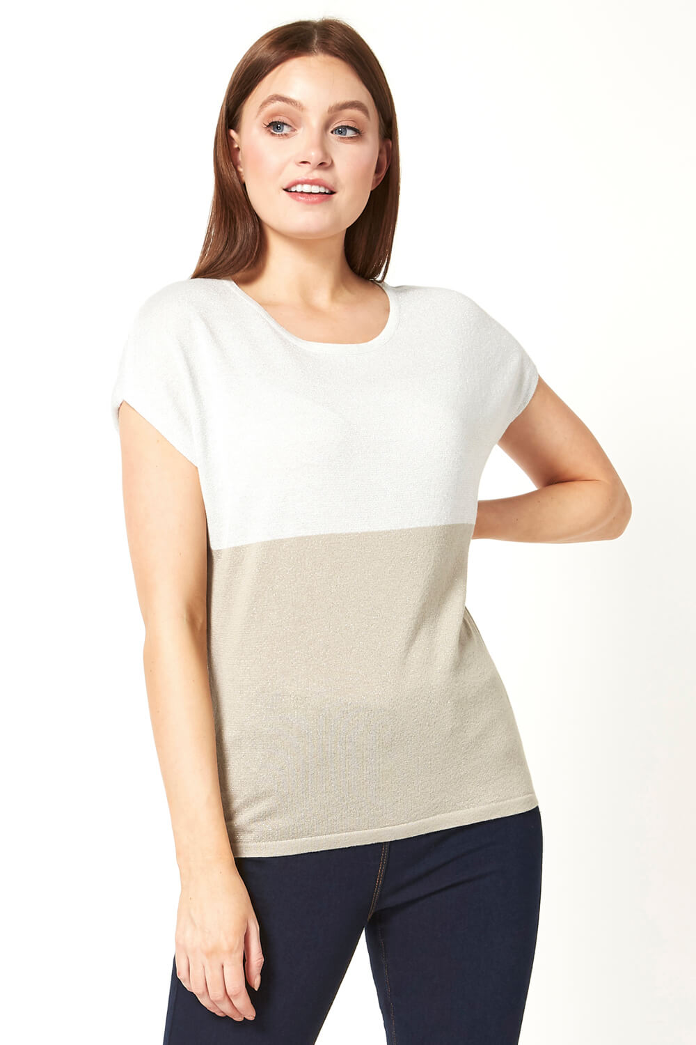 Colour Block Knit T-Shirt 