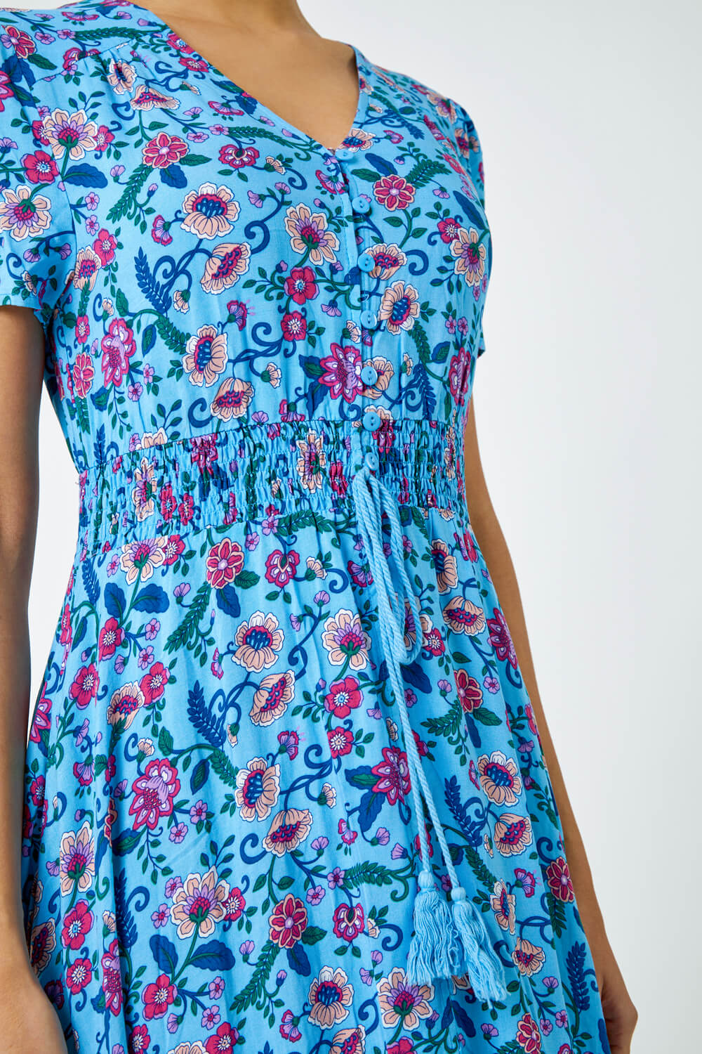 Off- Shoulder Tiered Maxi Dress in Turquoise Radiant