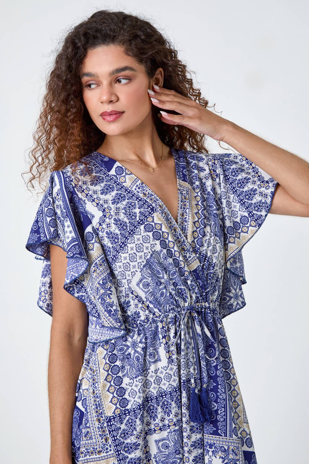 Patchwork Print Tiered Dress