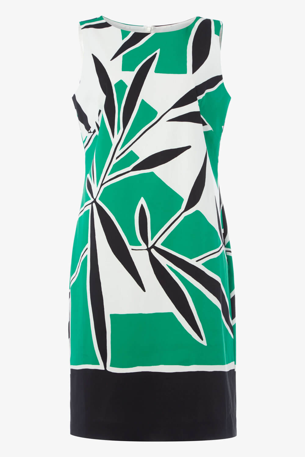 Emerald Leaf Print A Line Cotton Dress, Image 3 of 3