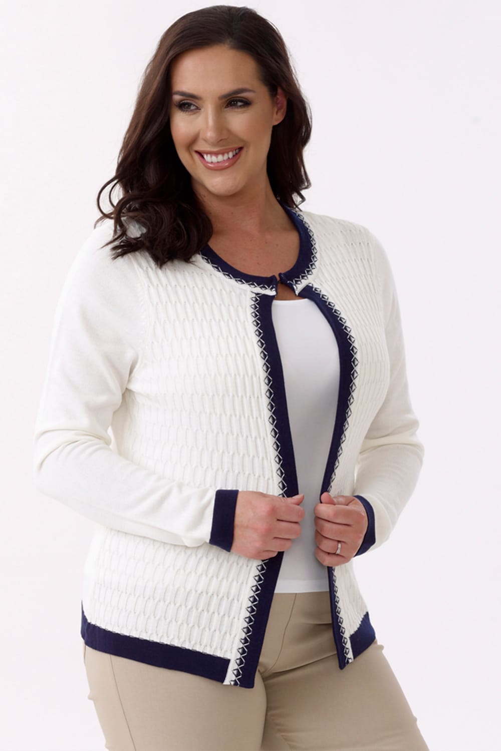 ivory honeycomb cardigan