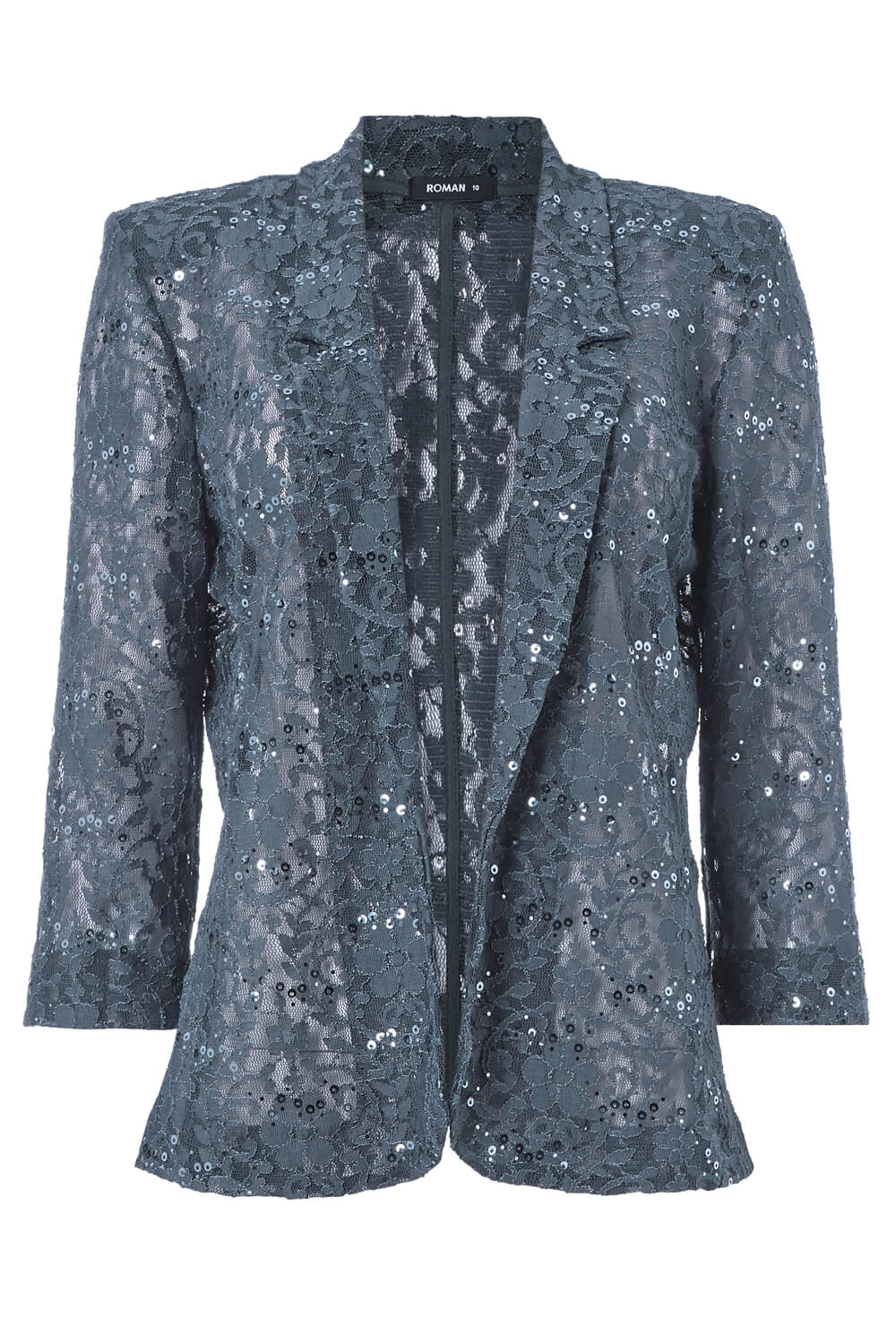 PEWTER Lace Sequin Embellished Blazer, Image 5 of 5