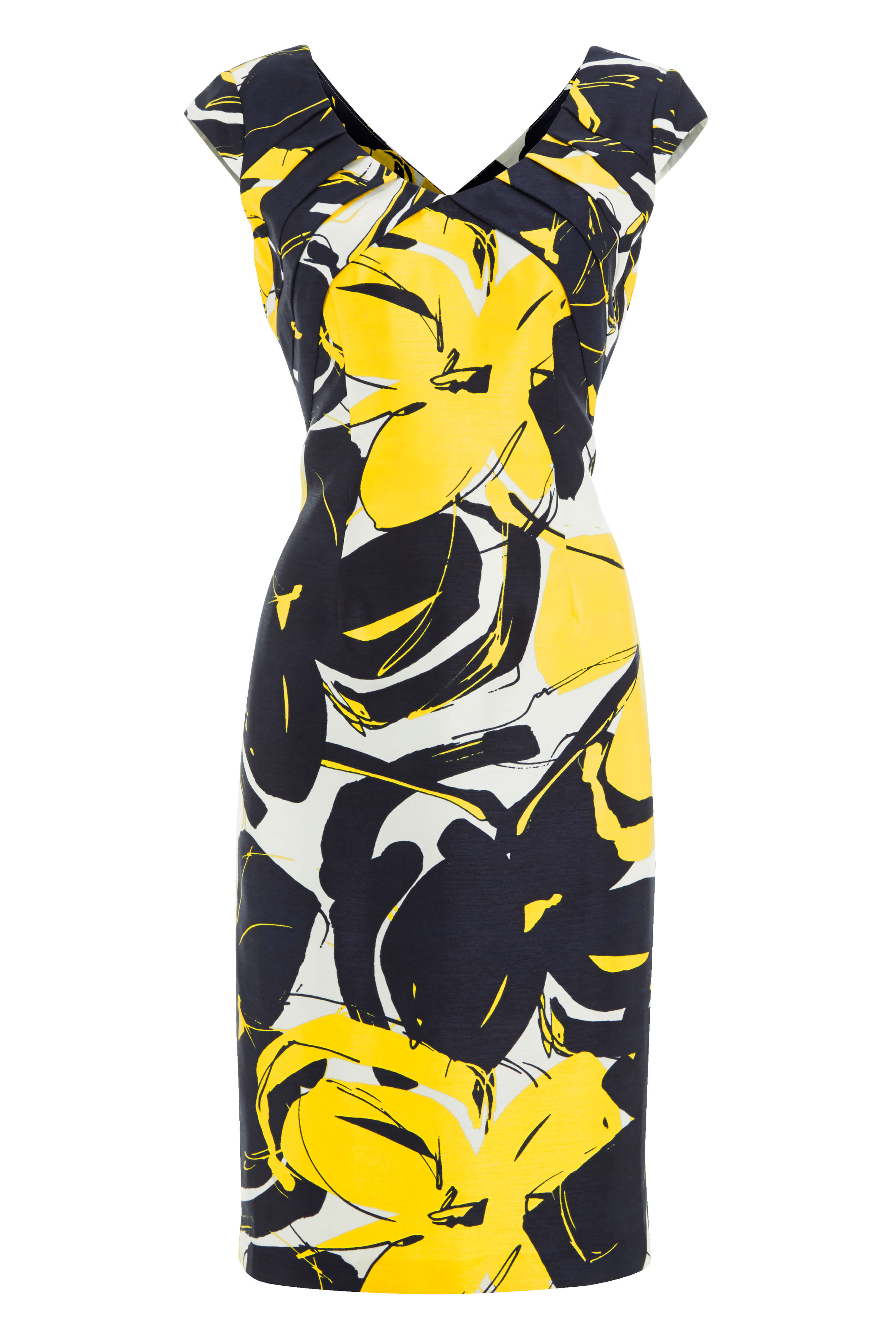 Yellow Online Exclusive Contrast Print Dress, Image 4 of 4