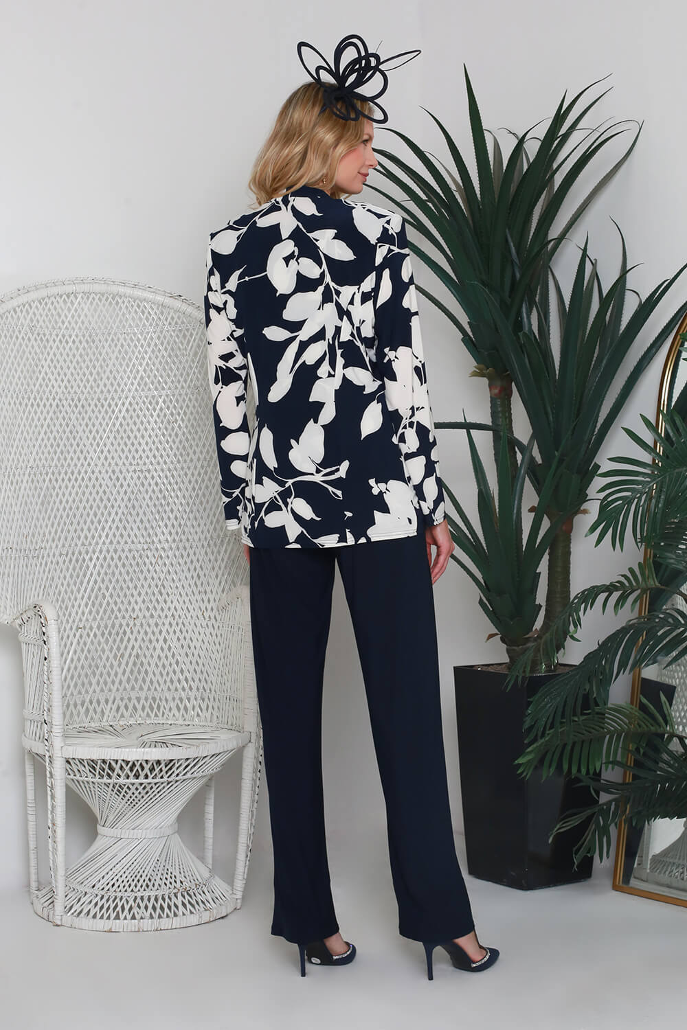 Navy  Julianna Floral Print Jersey Jacket, Image 3 of 3