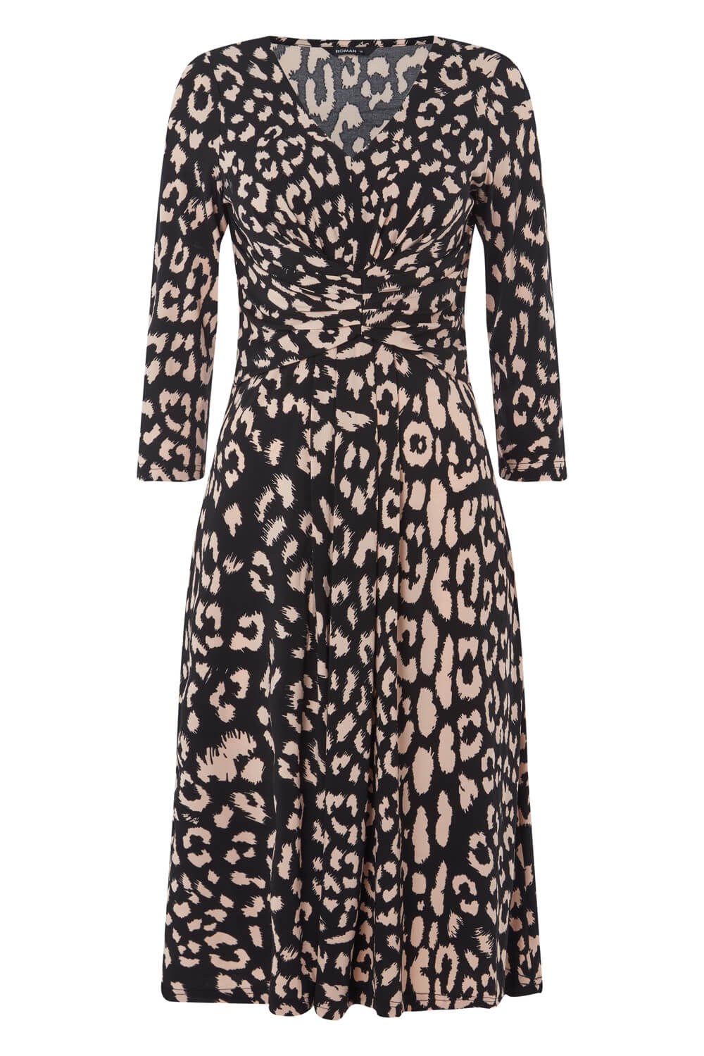 Light Pink Animal Print Fit And Flare Dress, Image 5 of 5