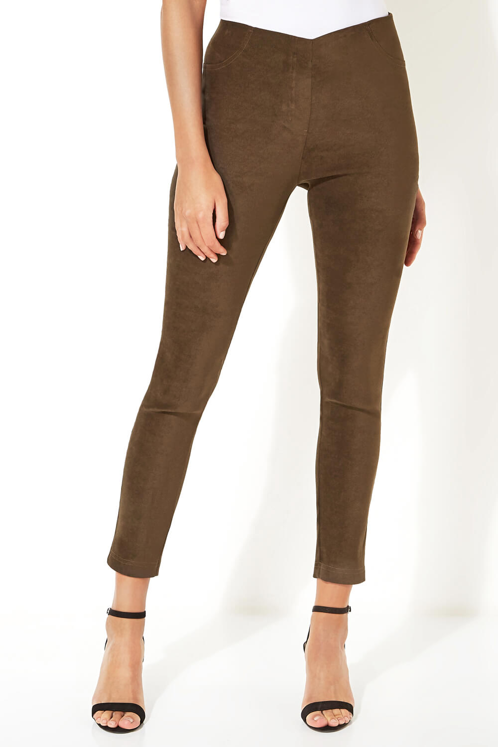 Full Length Suedette Stretch Trousers