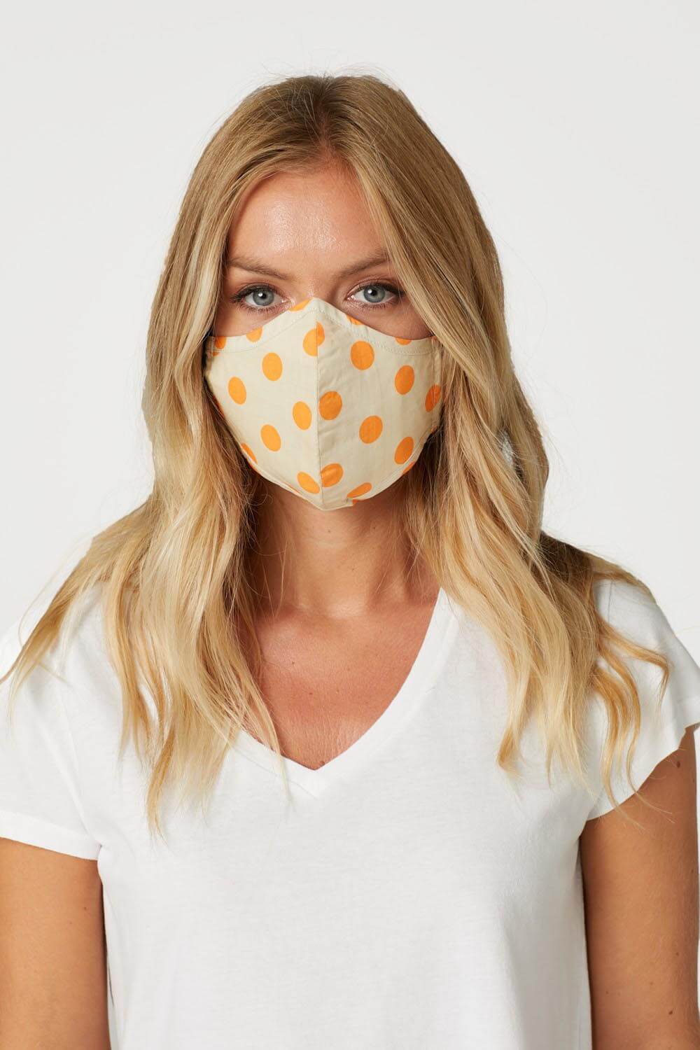 ORANGE Spot Print Fast Drying Fashion Face Mask, Image 2 of 2