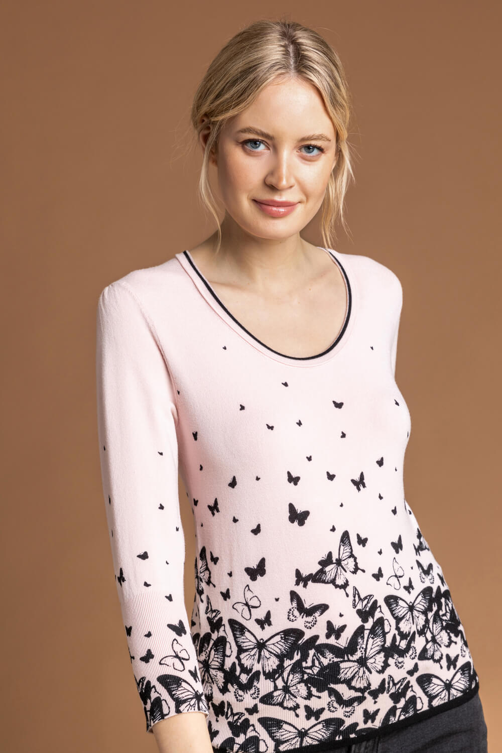 Light Pink Butterfly Print Jumper, Image 4 of 5