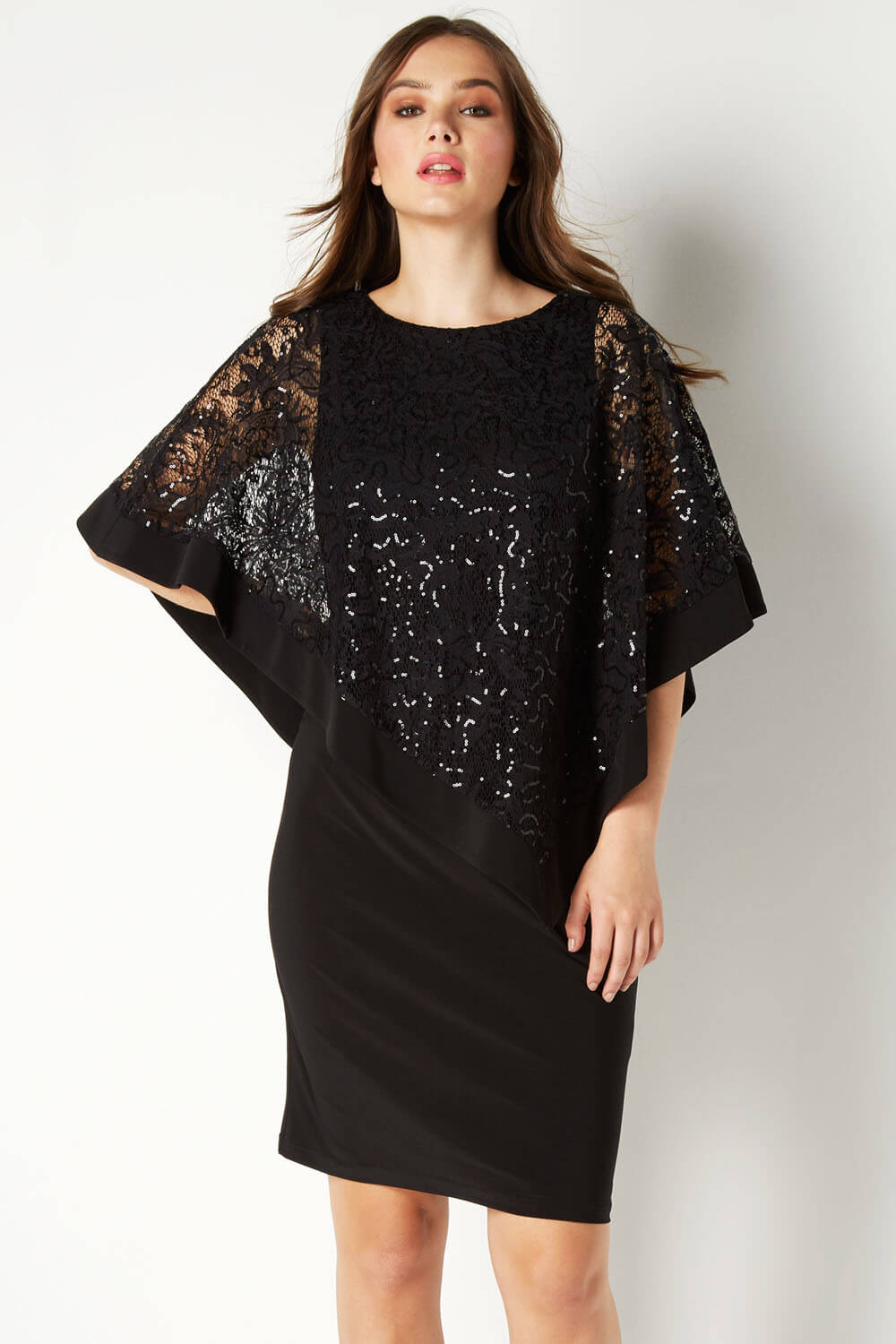 Sequin Lace Overlay Dress