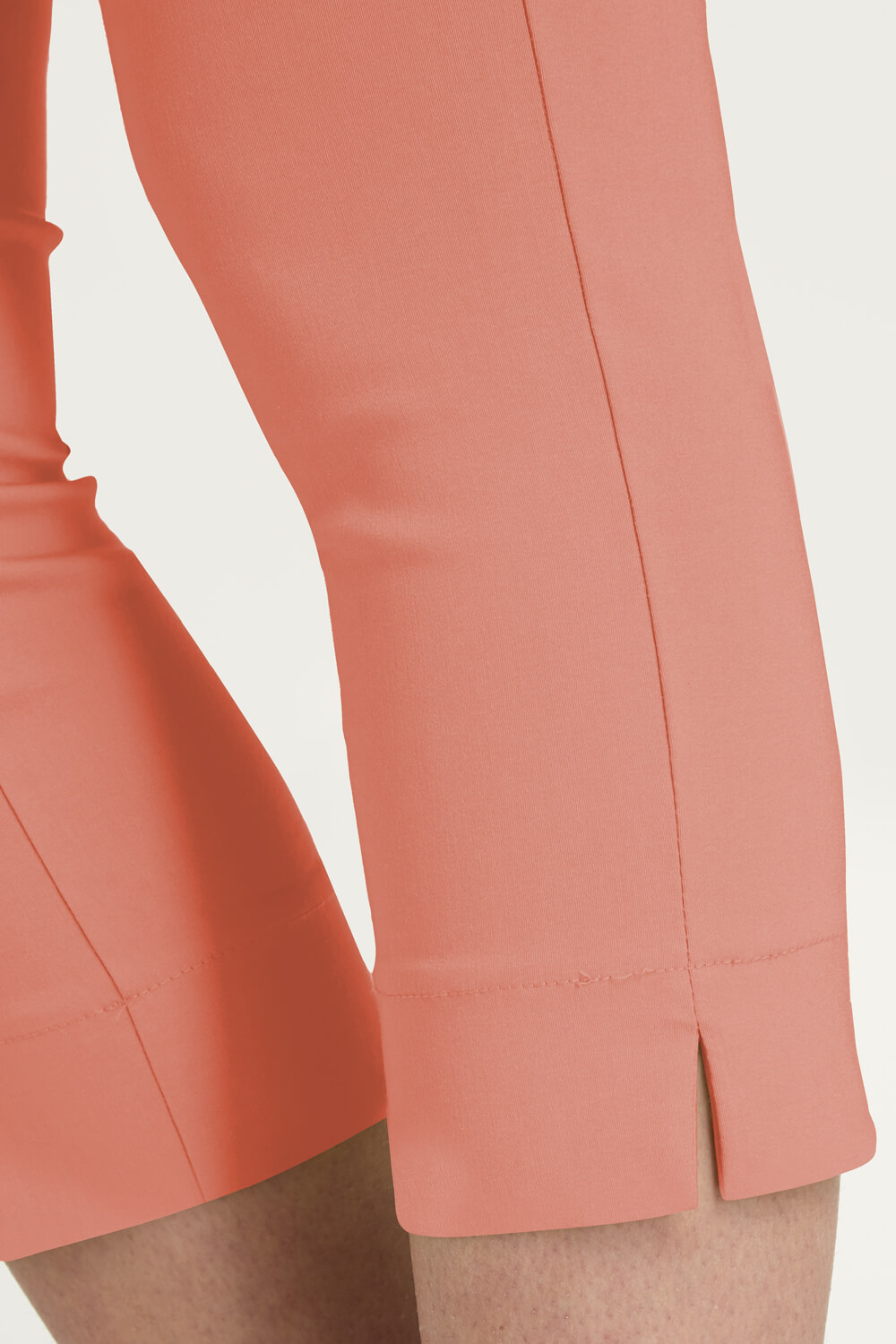 Salmon Pink Cropped Stretch Trouser, Image 3 of 6
